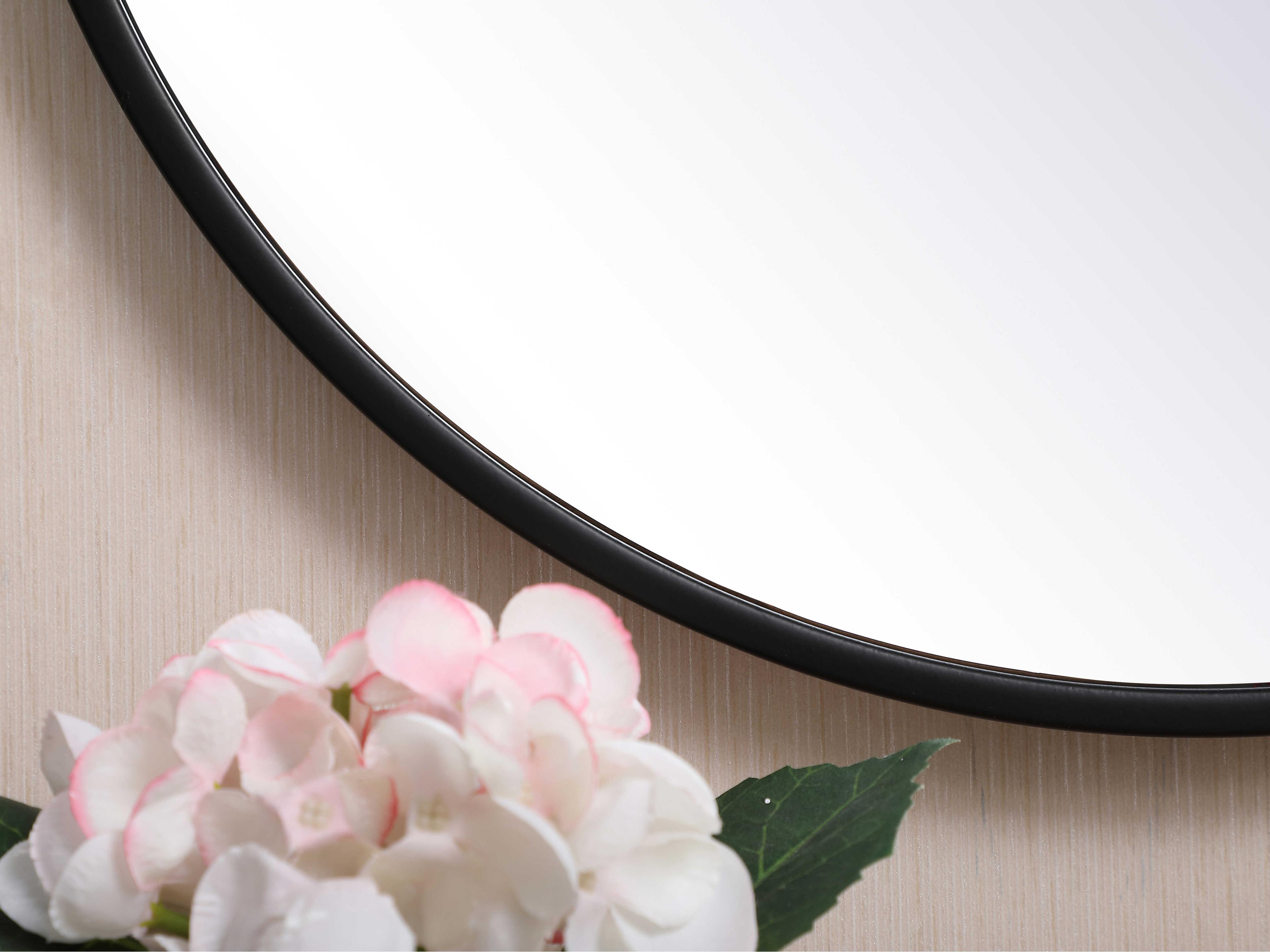 Elegant Lighting Eternity Black Round Wall Mirror