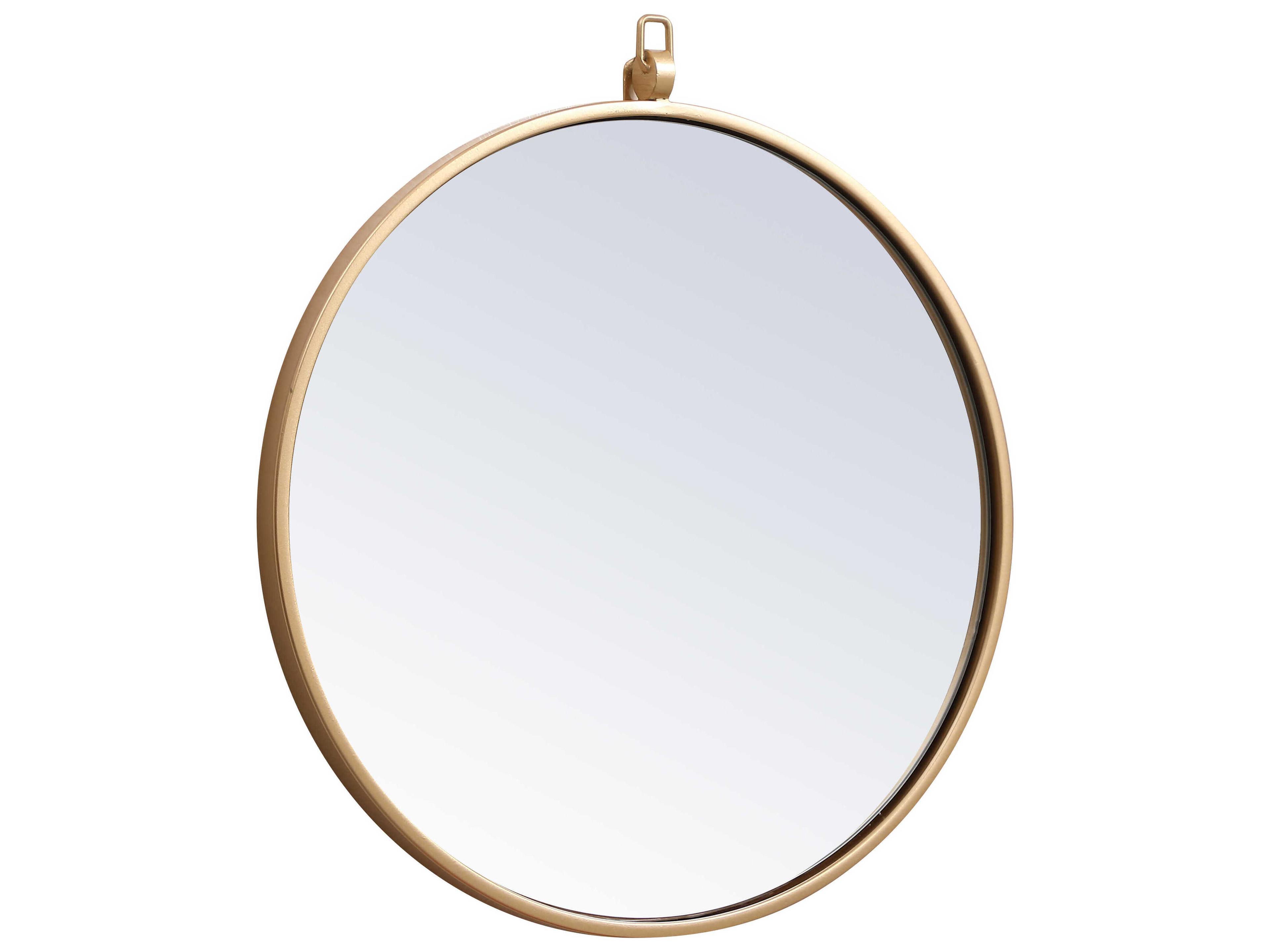 Elegant Lighting Eternity Brass Round Wall Mirror