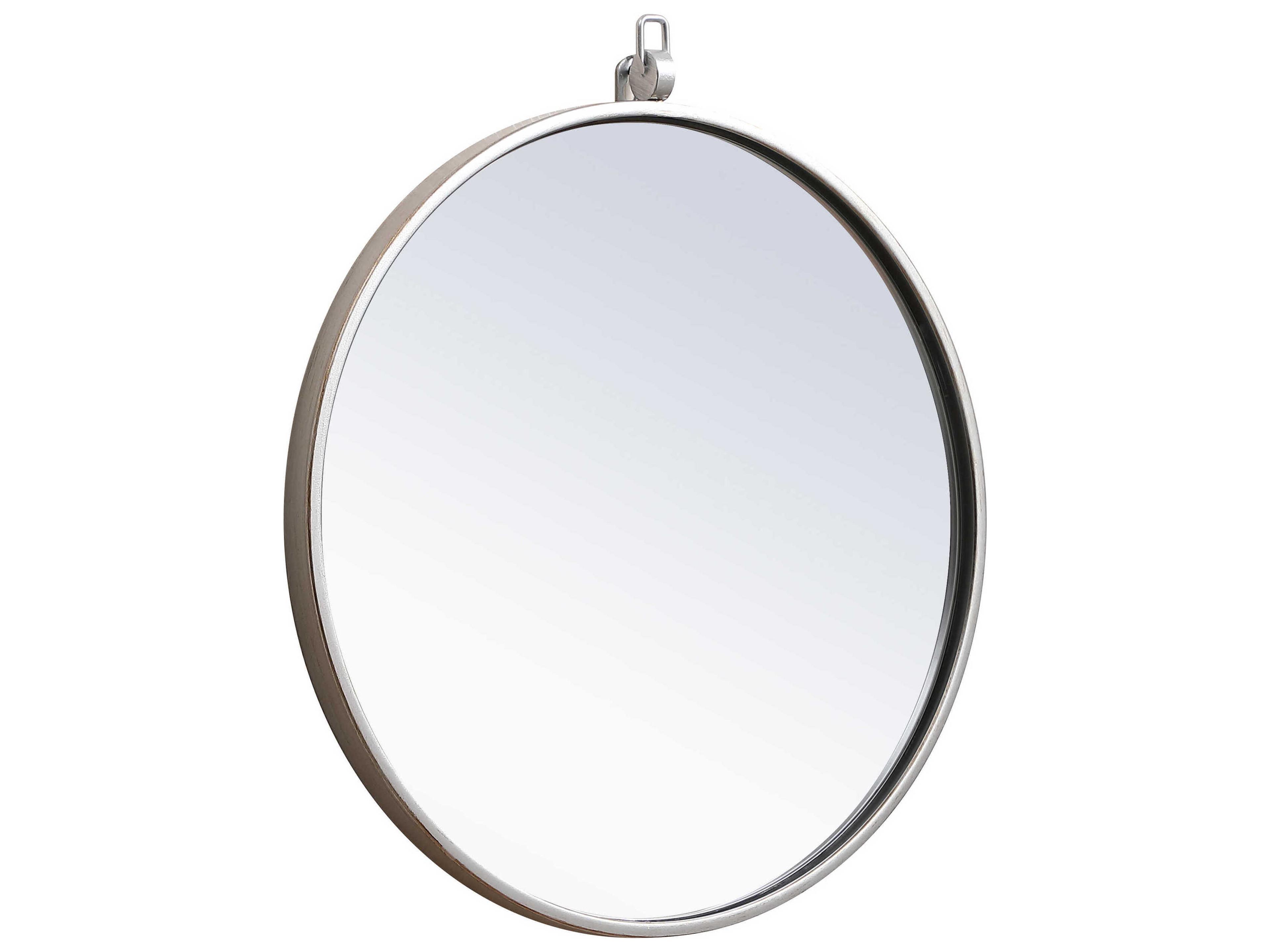 Elegant Lighting Eternity Silver Round Wall Mirror