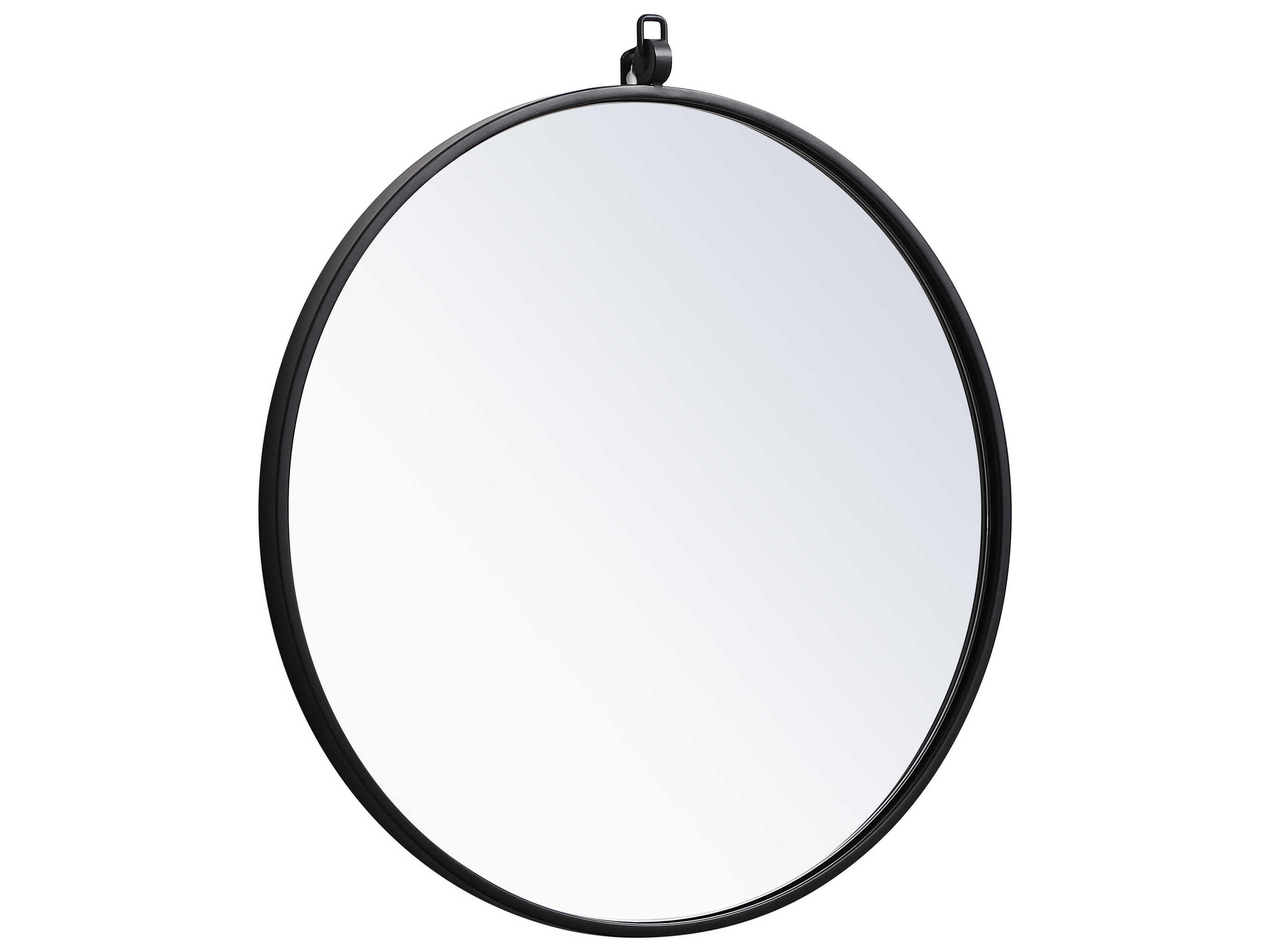 Elegant Lighting Eternity Black Round Wall Mirror