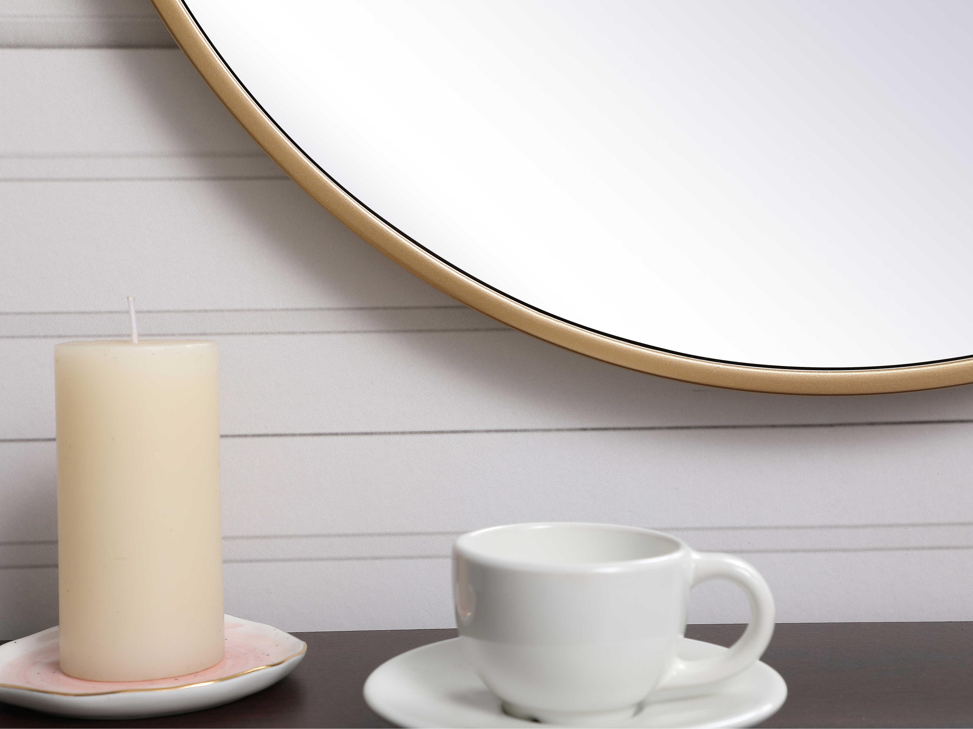 Elegant Lighting Eternity Brass Round Wall Mirror