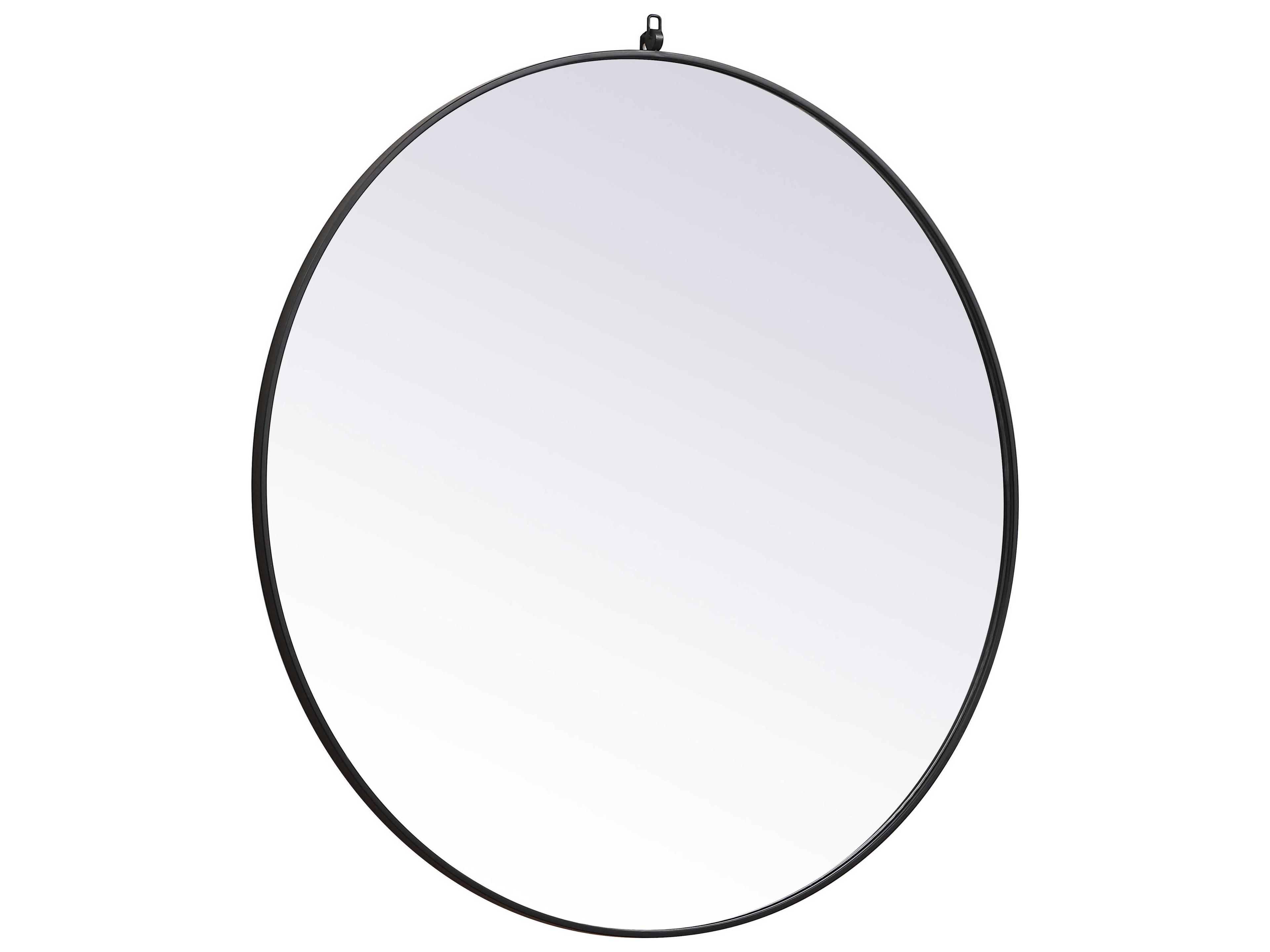 Elegant Lighting Eternity Black Round Wall Mirror
