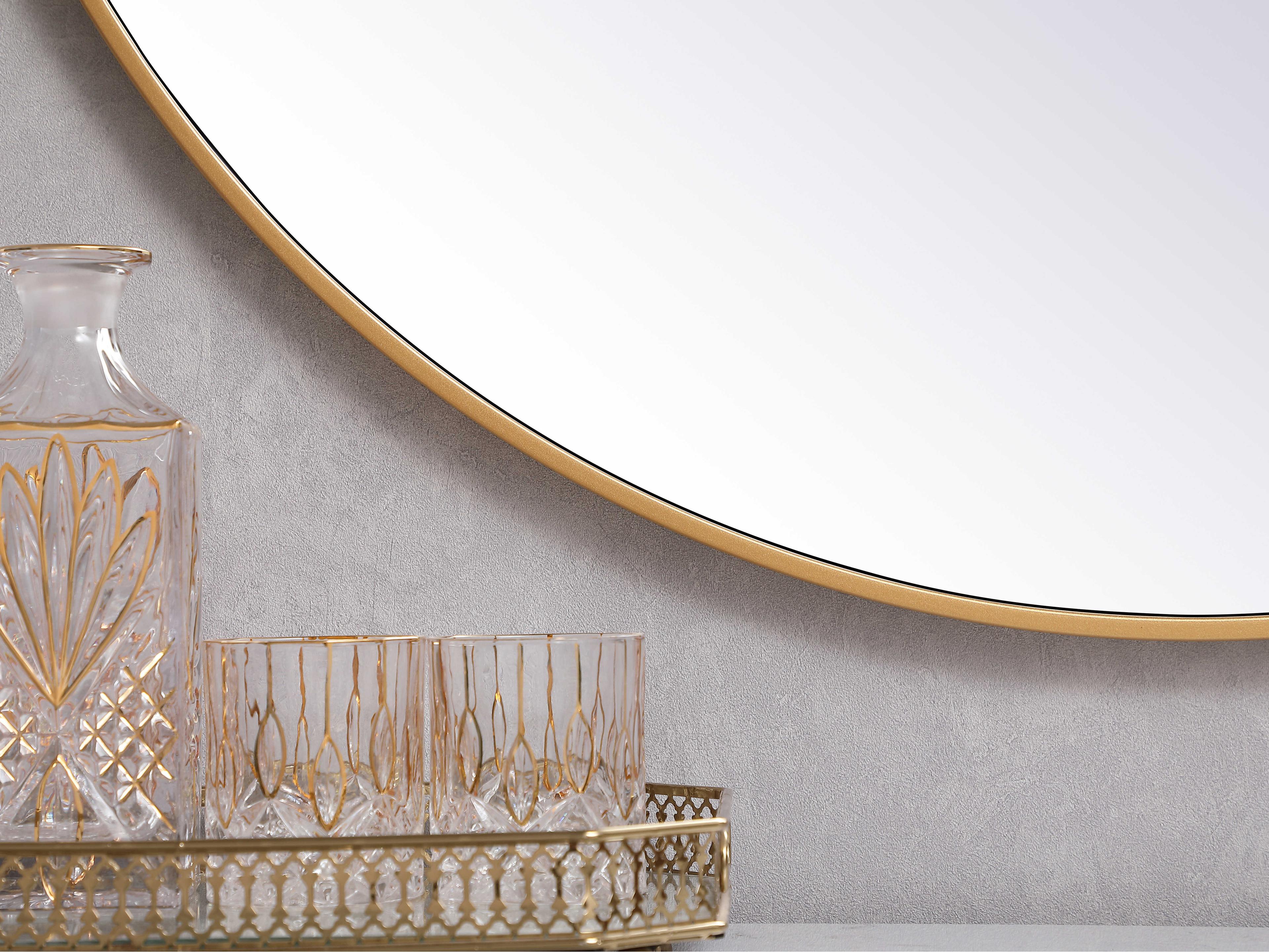 Elegant Lighting Eternity Brass Round Wall Mirror