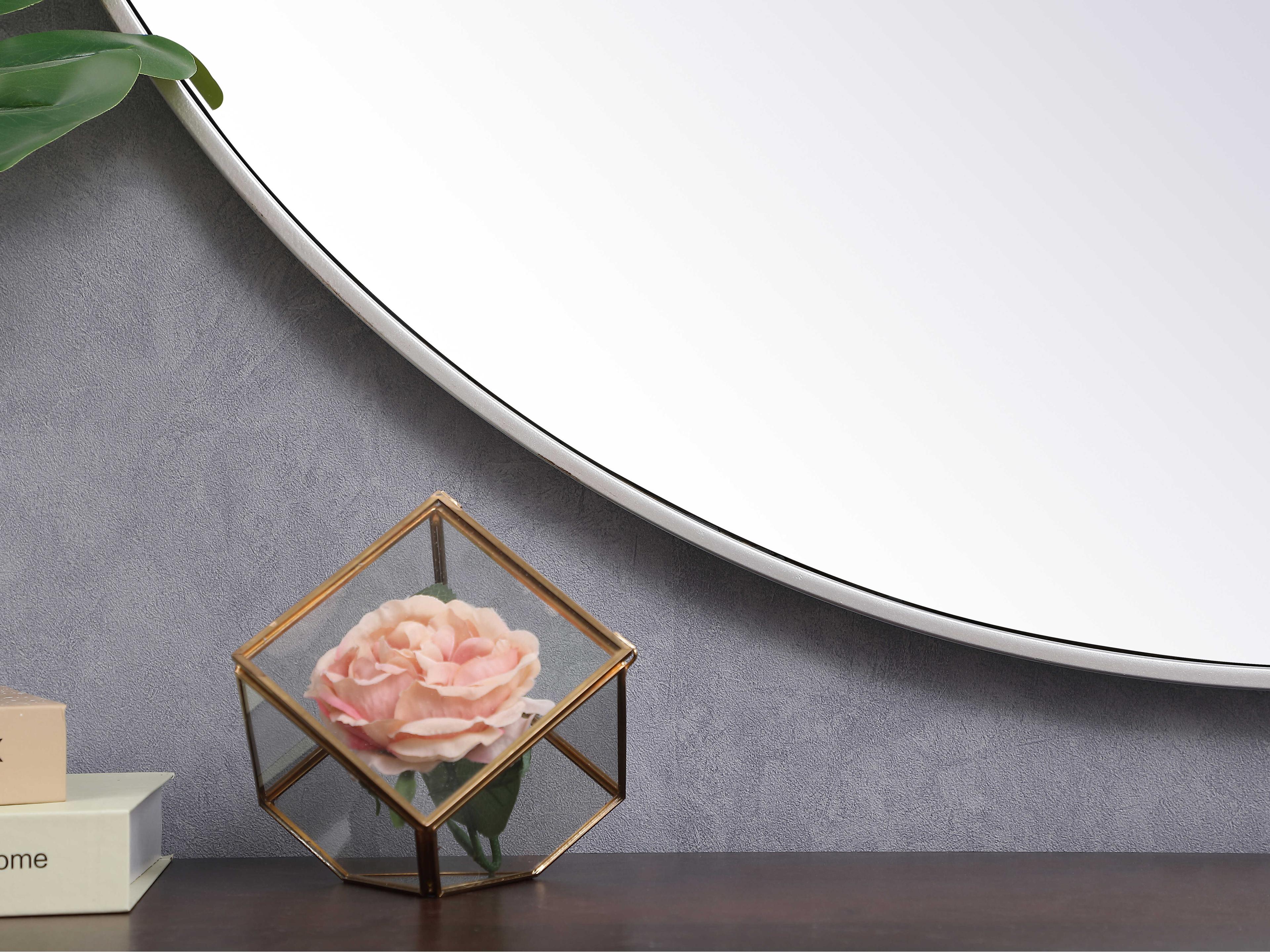Elegant Lighting Eternity Silver Round Wall Mirror