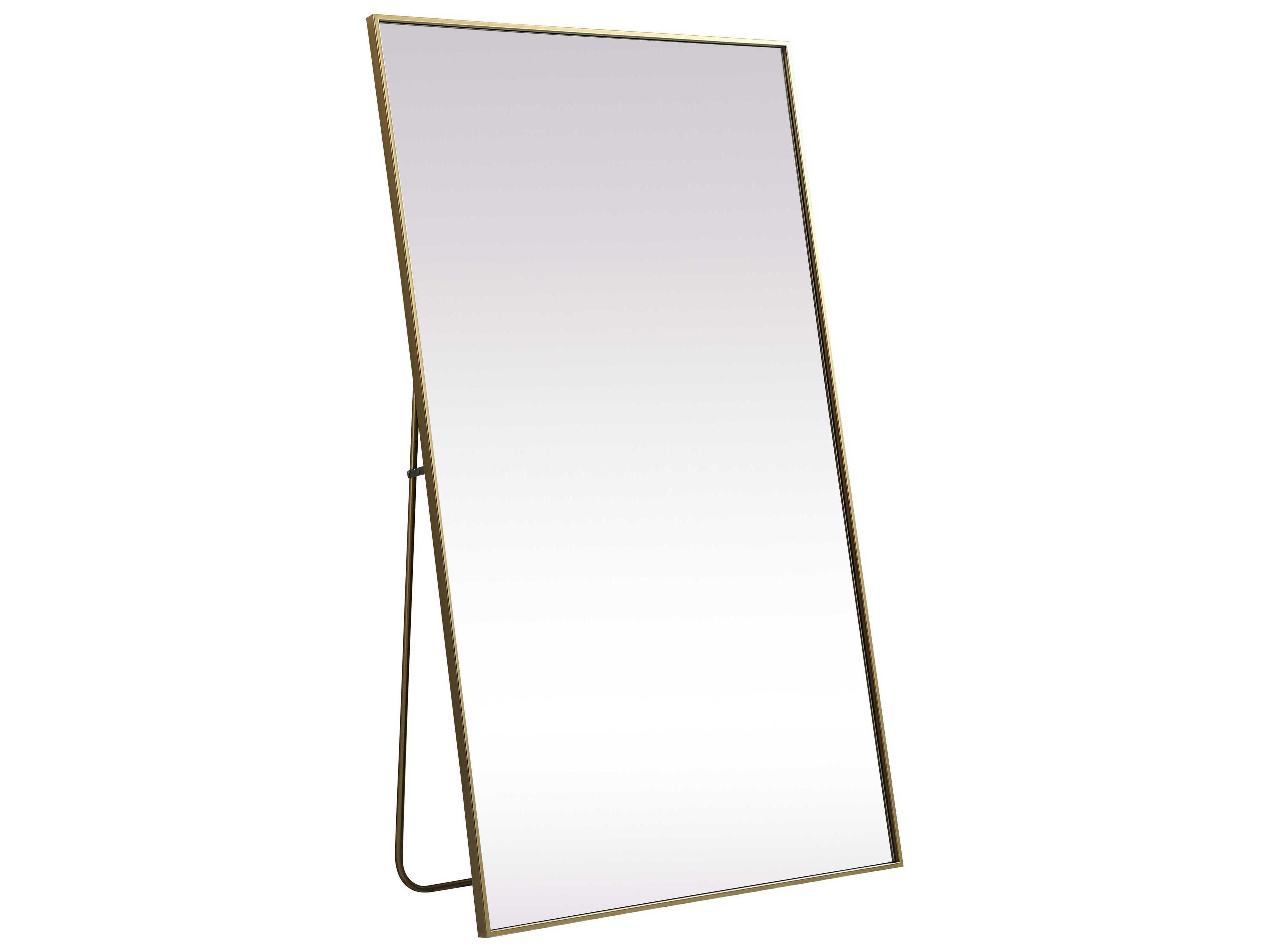 Elegant Lighting Eternity Brass Rectangular Floor Mirror