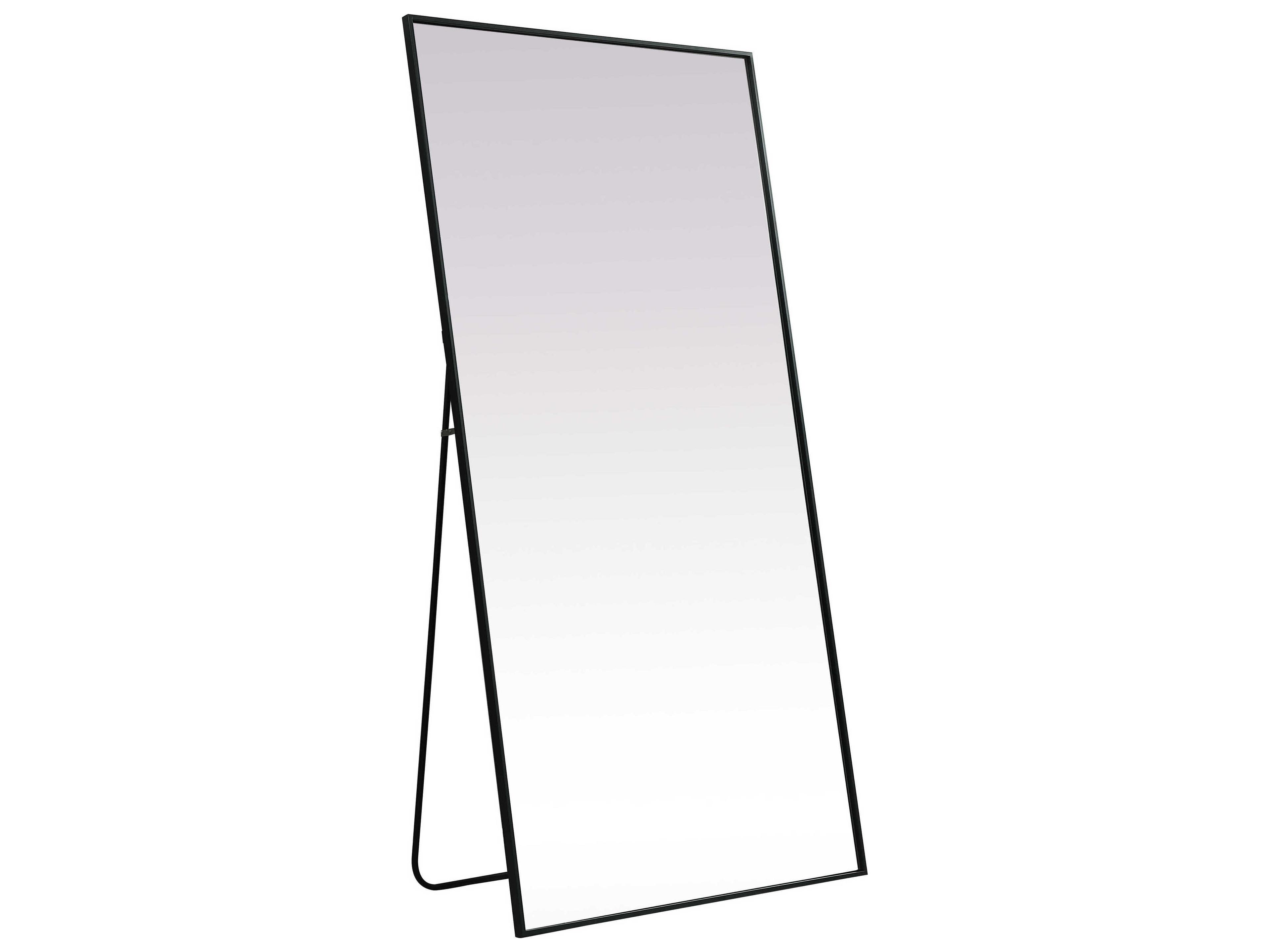 Elegant Lighting Eternity Black Rectangular Floor Mirror