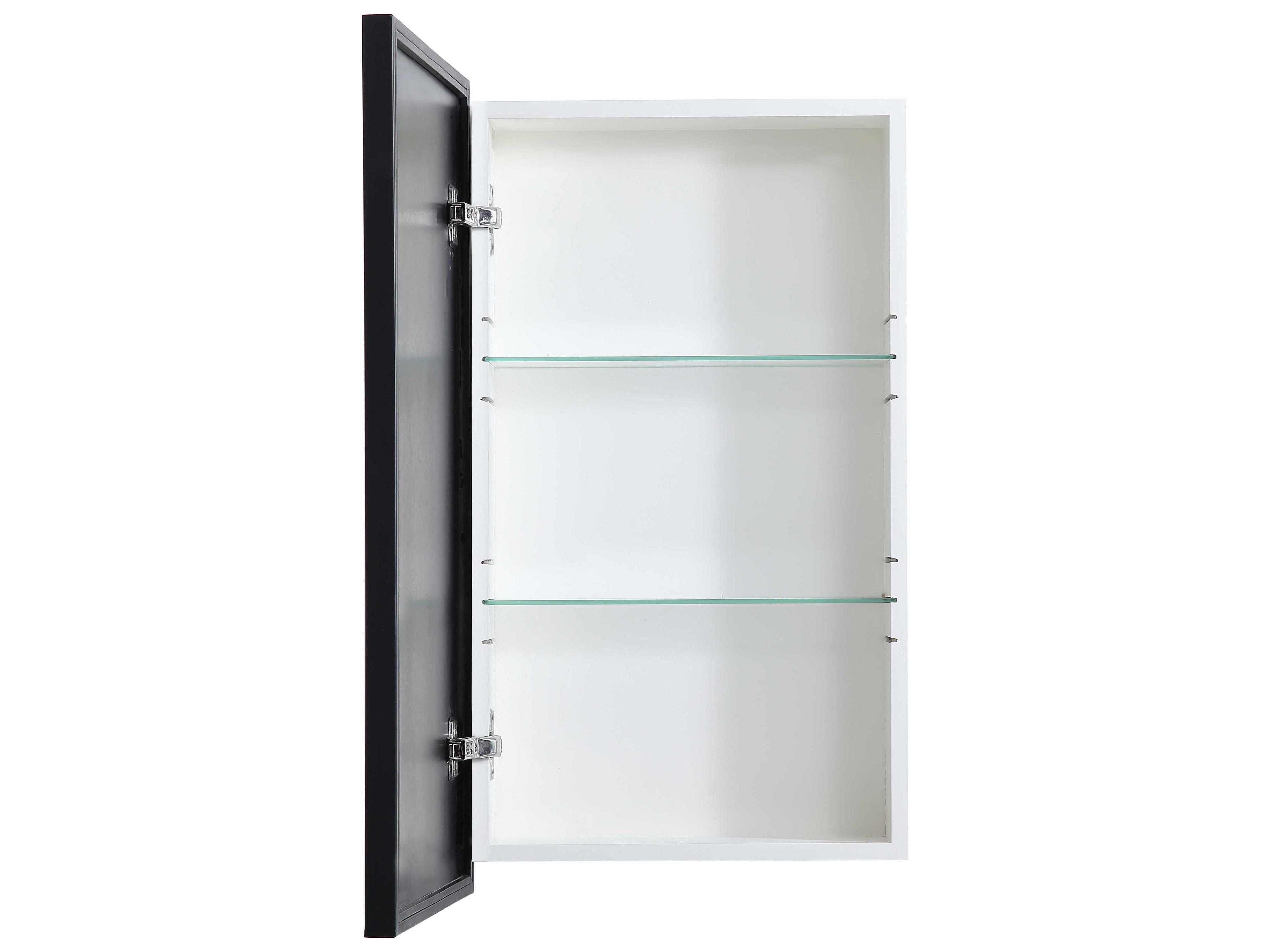 Elegant Lighting Wyn Black Rectangular Medicine Cabinet Wall Mirror