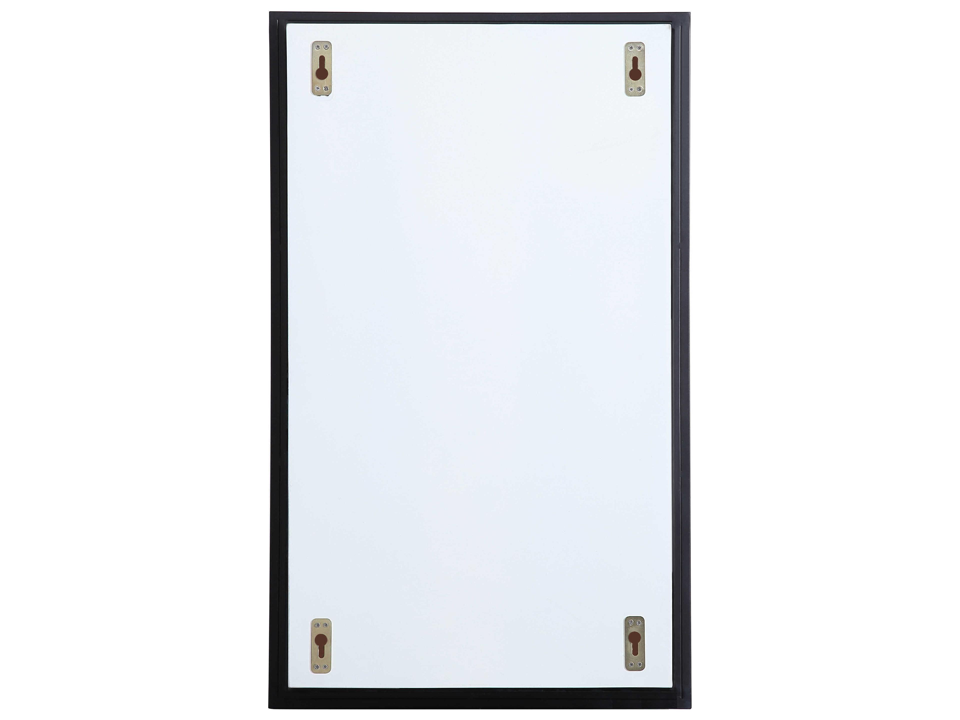 Elegant Lighting Wyn Black Rectangular Medicine Cabinet Wall Mirror