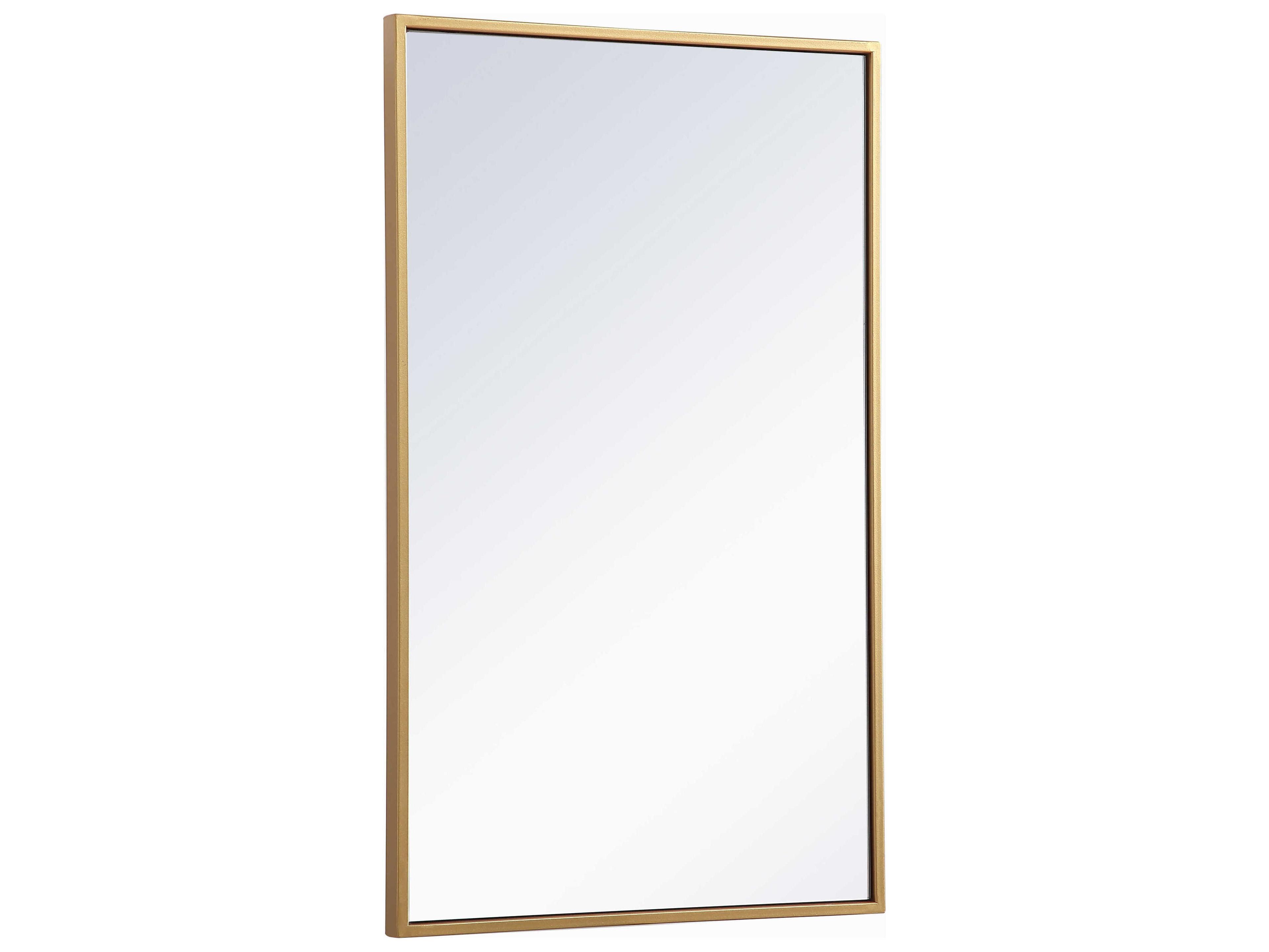 Elegant Lighting Wyn Brass Rectangular Medicine Cabinet Wall Mirror