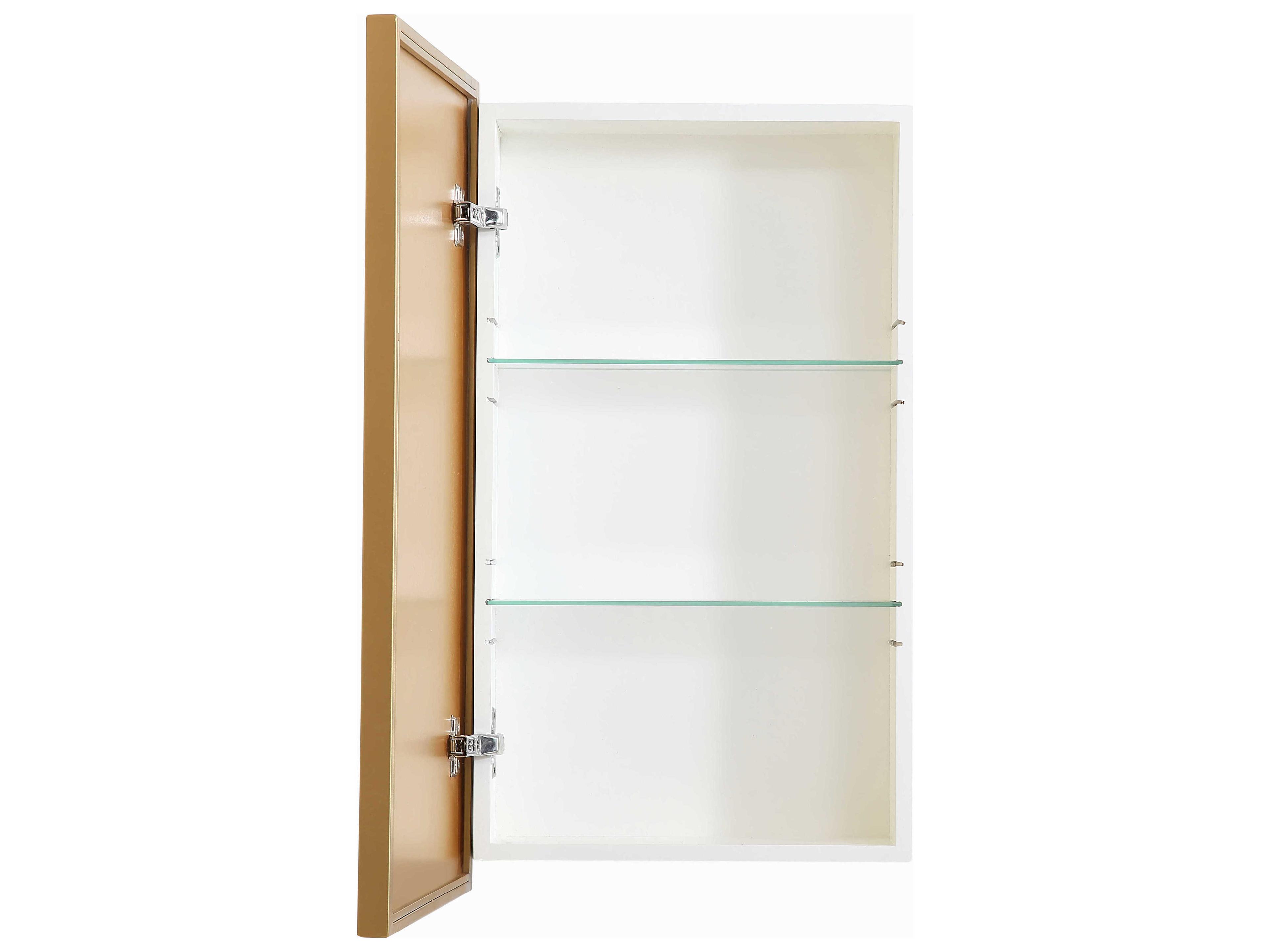 Elegant Lighting Wyn Brass Rectangular Medicine Cabinet Wall Mirror