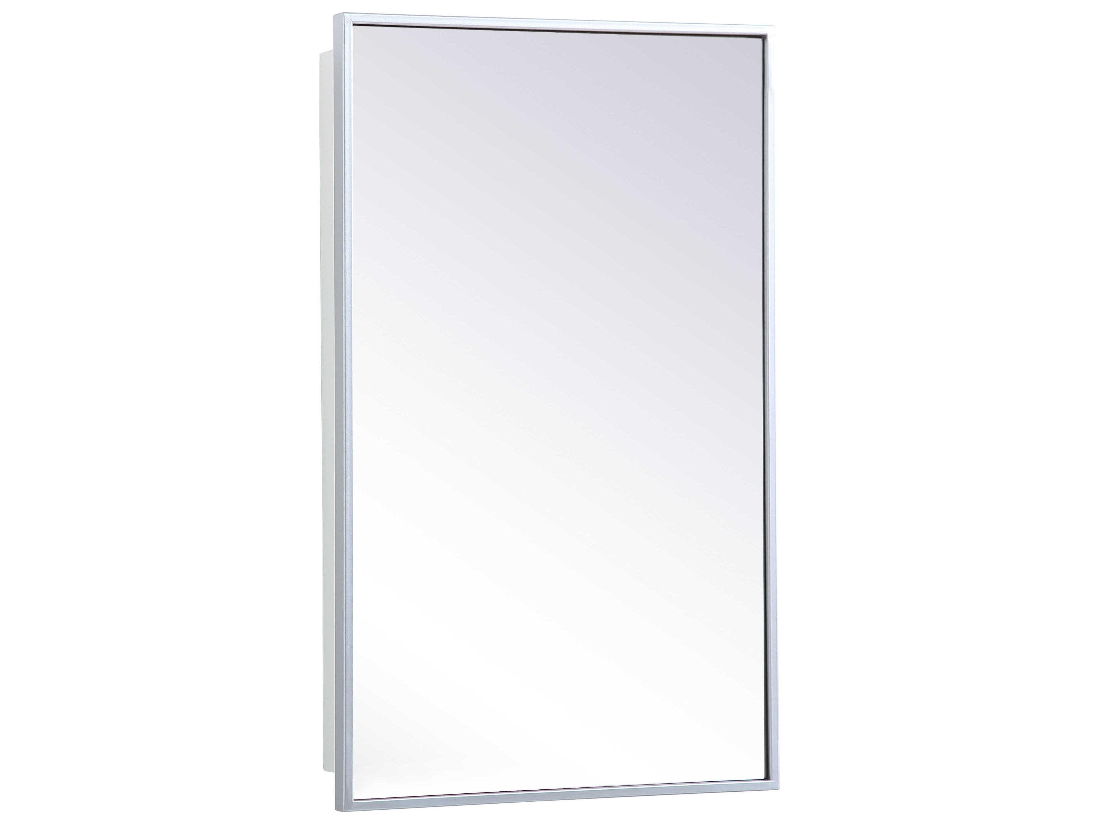 Elegant Lighting Wyn Silver Rectangular Medicine Cabinet Wall Mirror