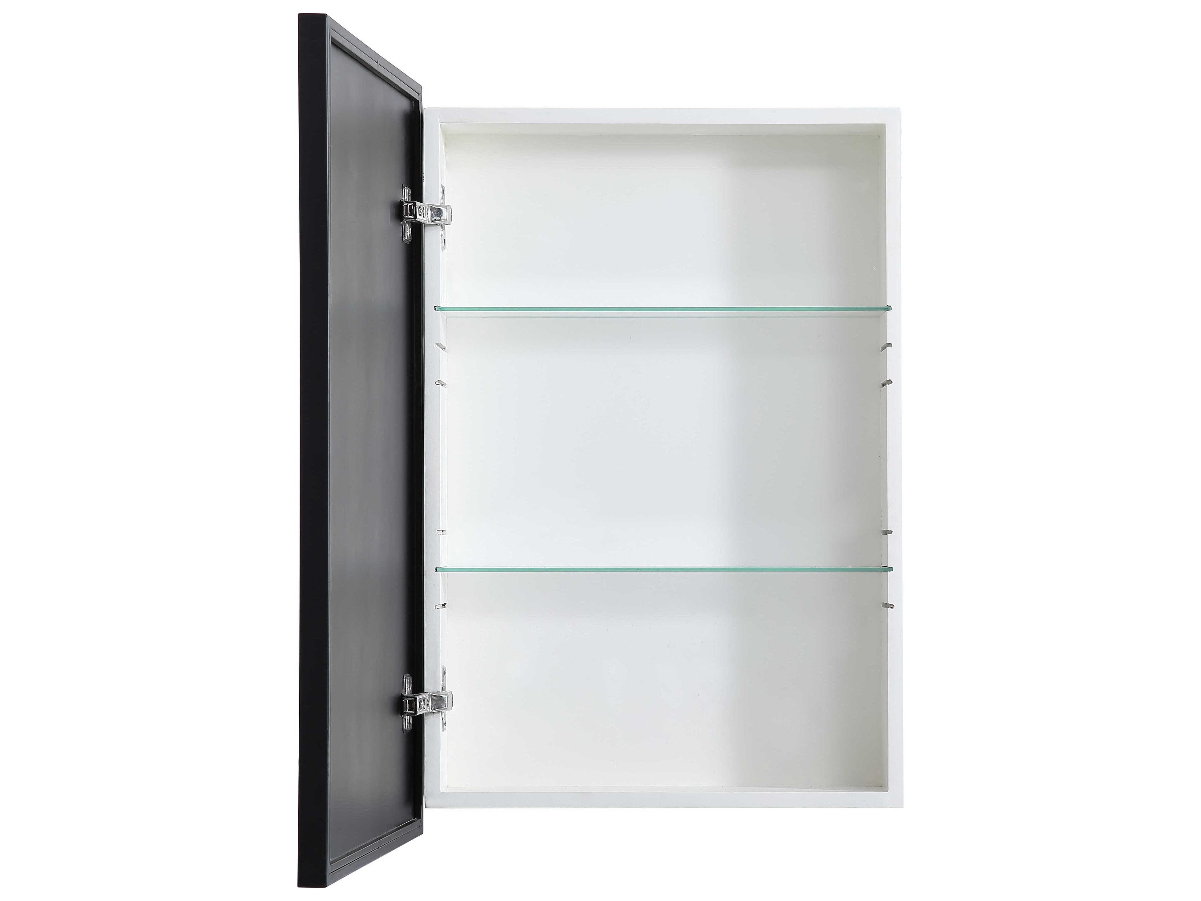 Elegant Lighting Wyn Black Rectangular Medicine Cabinet Wall Mirror