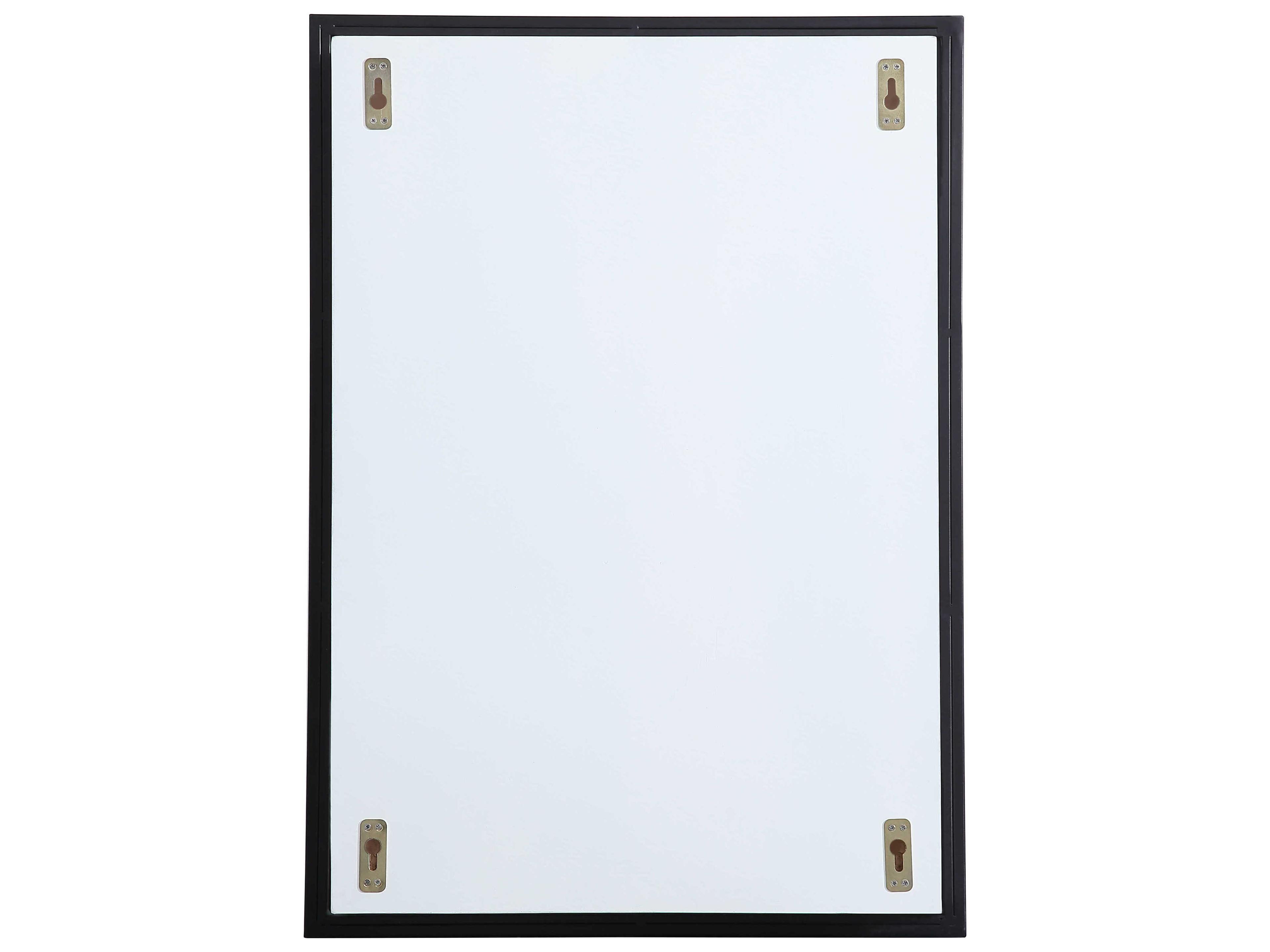 Elegant Lighting Wyn Black Rectangular Medicine Cabinet Wall Mirror