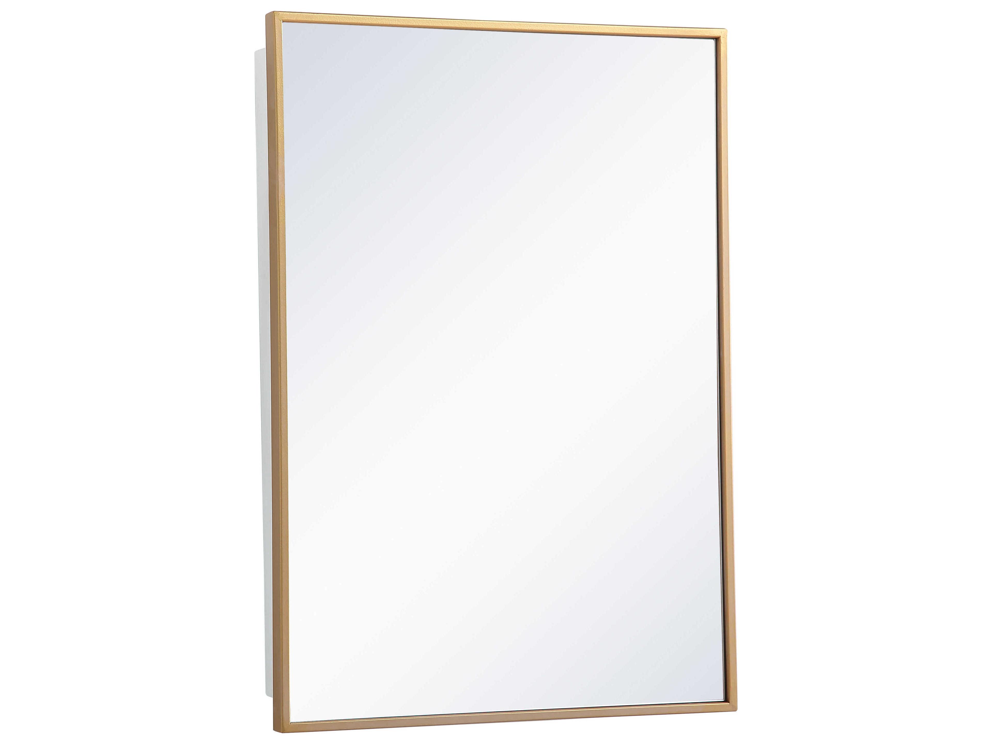 Elegant Lighting Wyn Brass Rectangular Wall Mirror