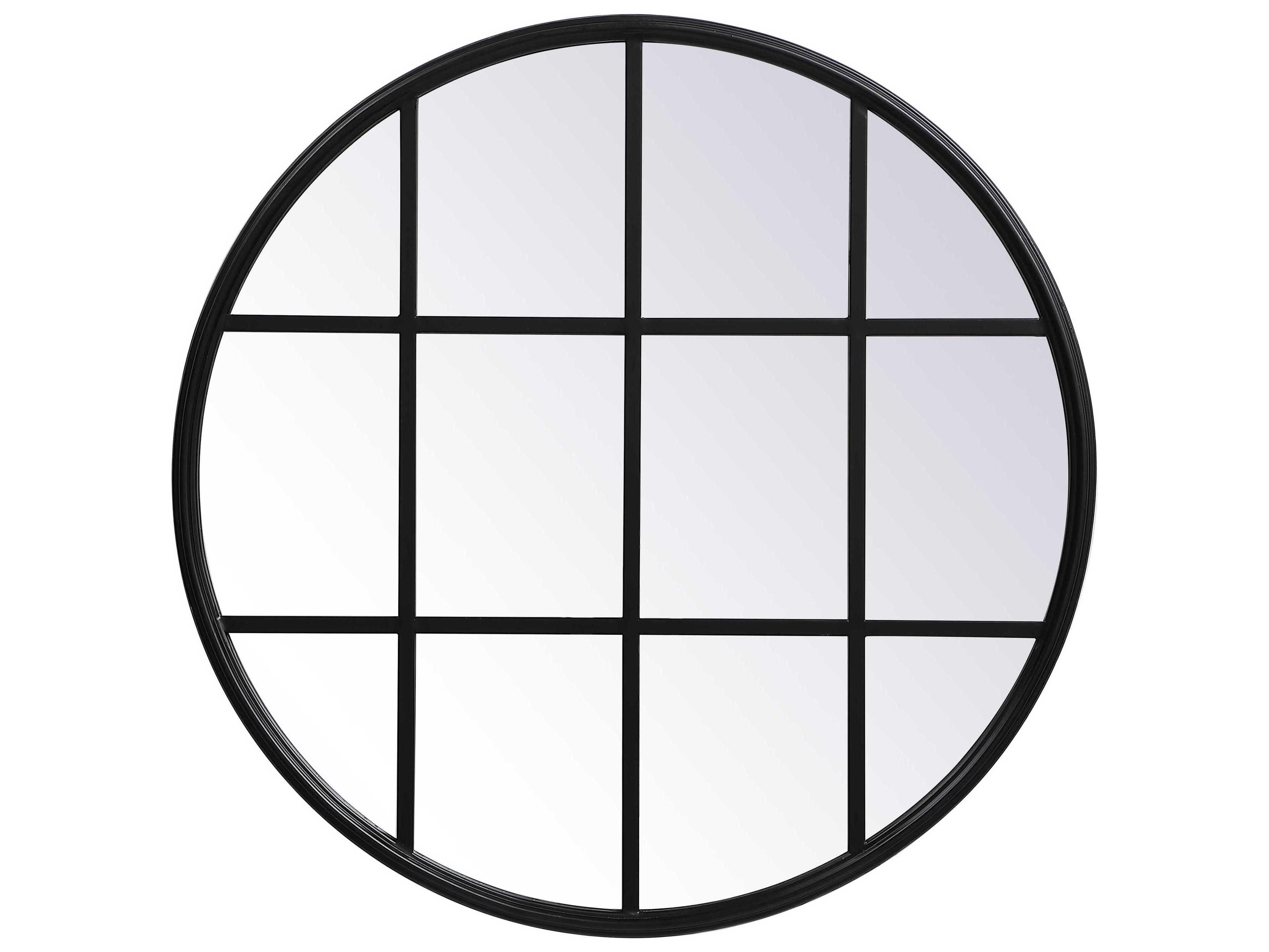 Motif Black Round Wall Mirror