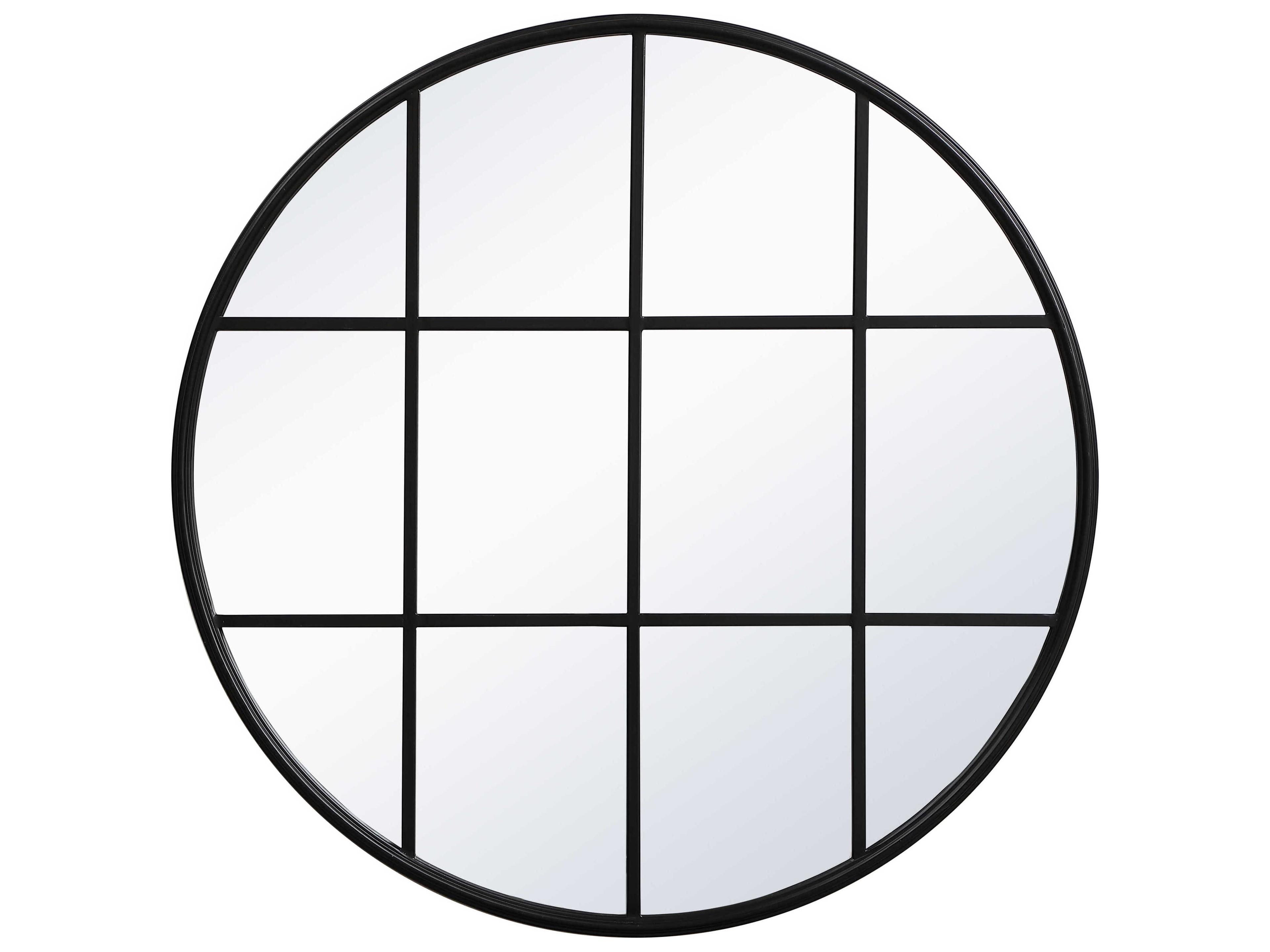 Motif Black Round Wall Mirror