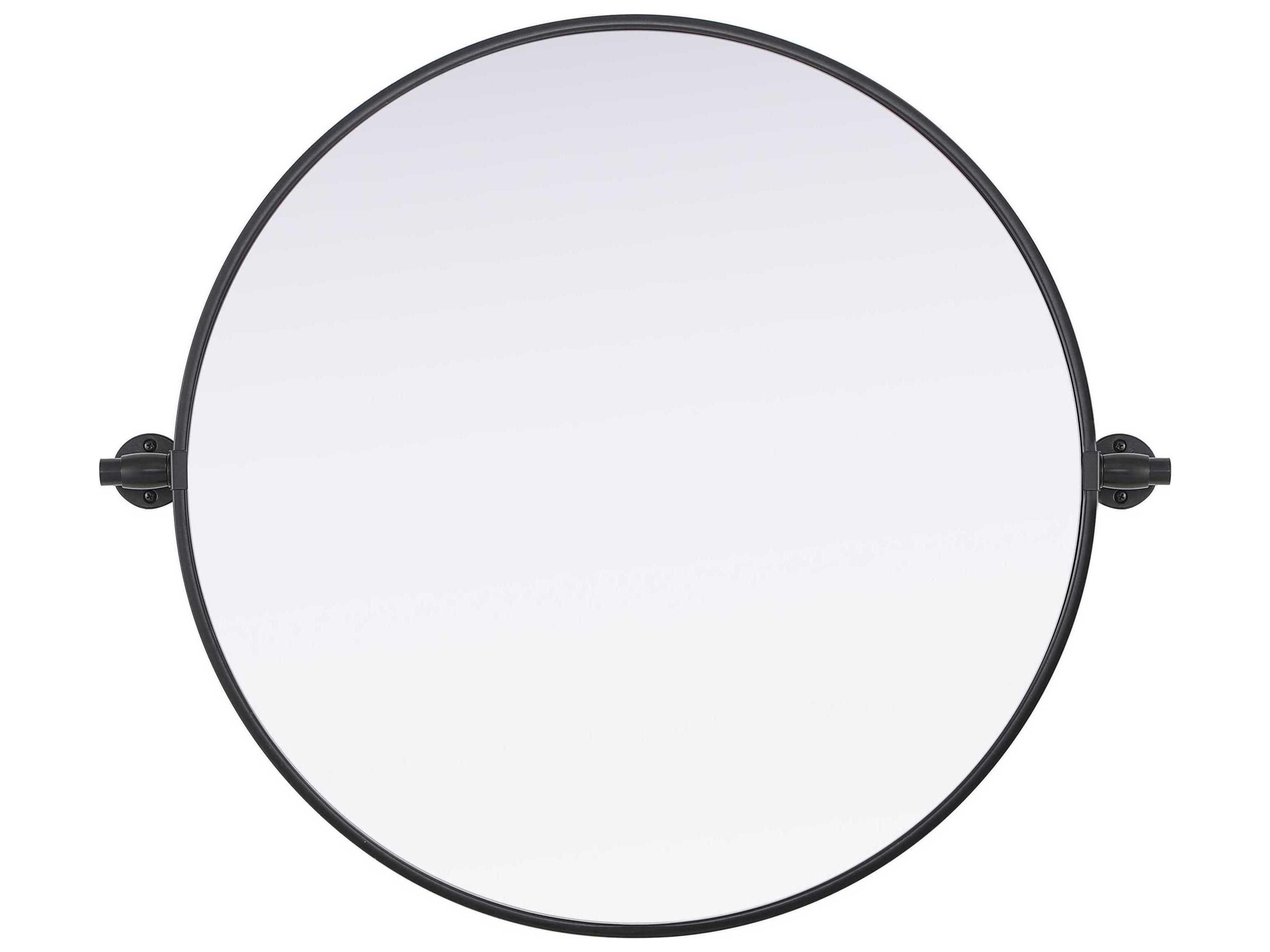 Amoura Black Round Wall Mirror