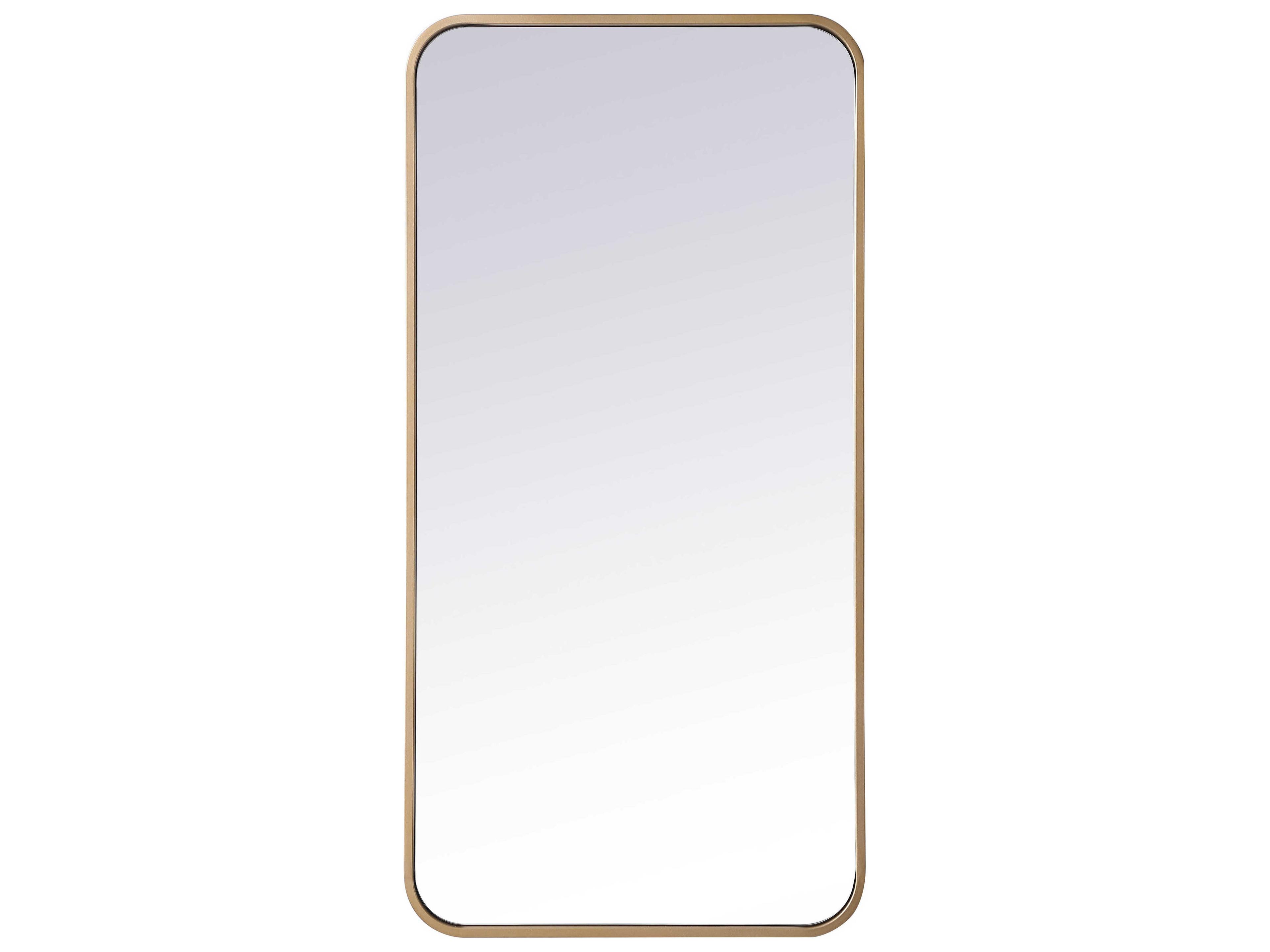 Evermore Rectangular Mirror Brass Modern