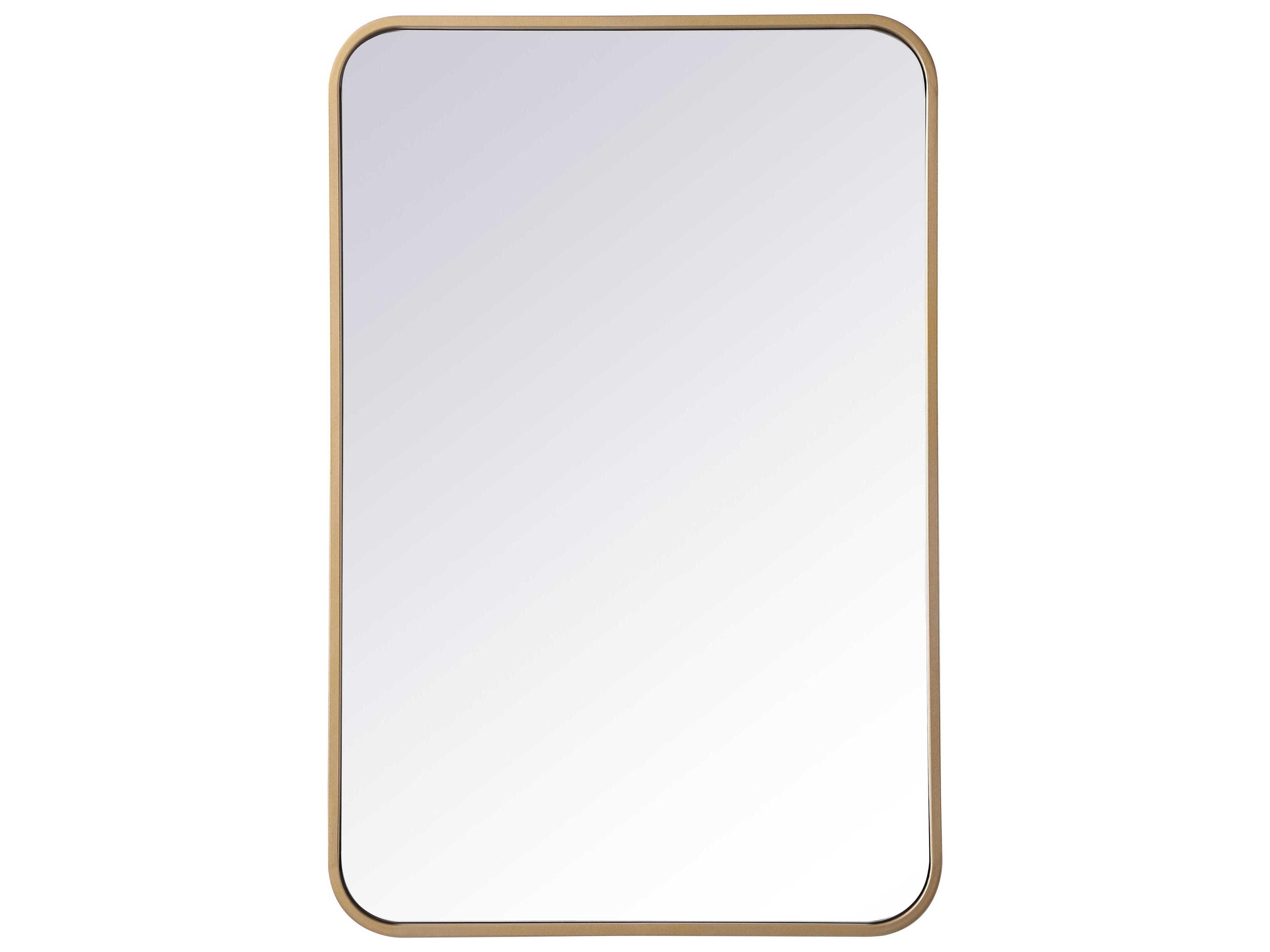 Evermore Rectangular Mirror Brass Modern
