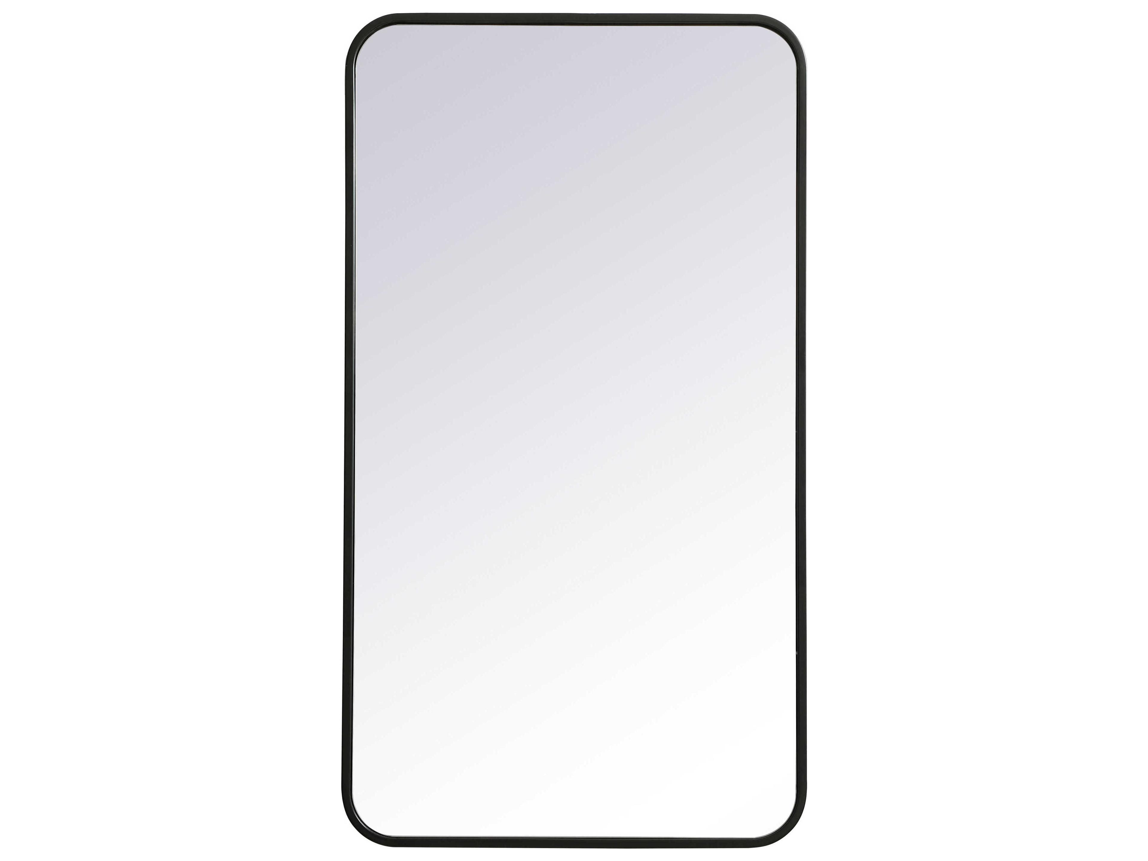 Evermore Rectangular Wall Mirror Black Modern