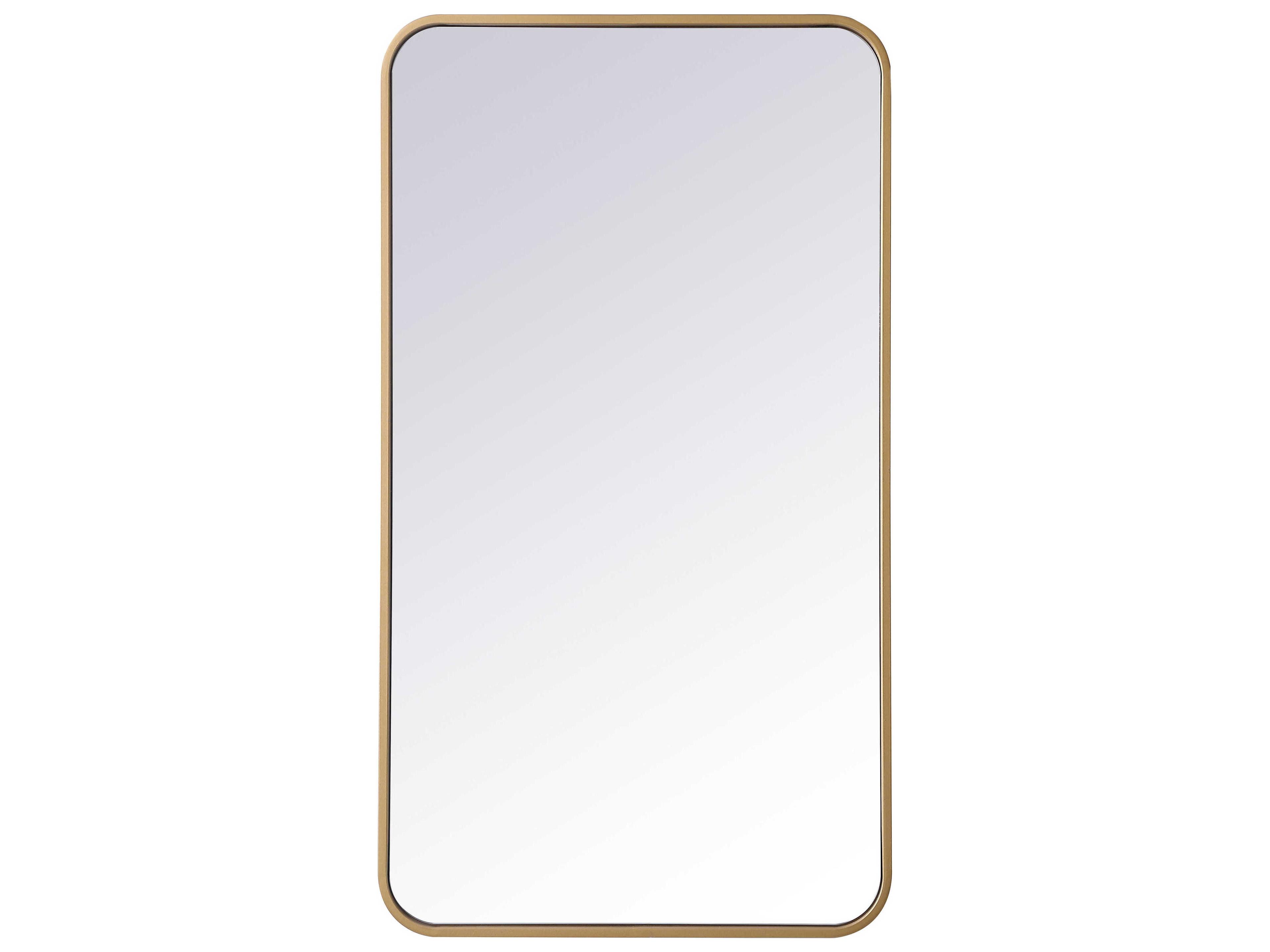 Evermore Rectangular Wall Mirror in Brass