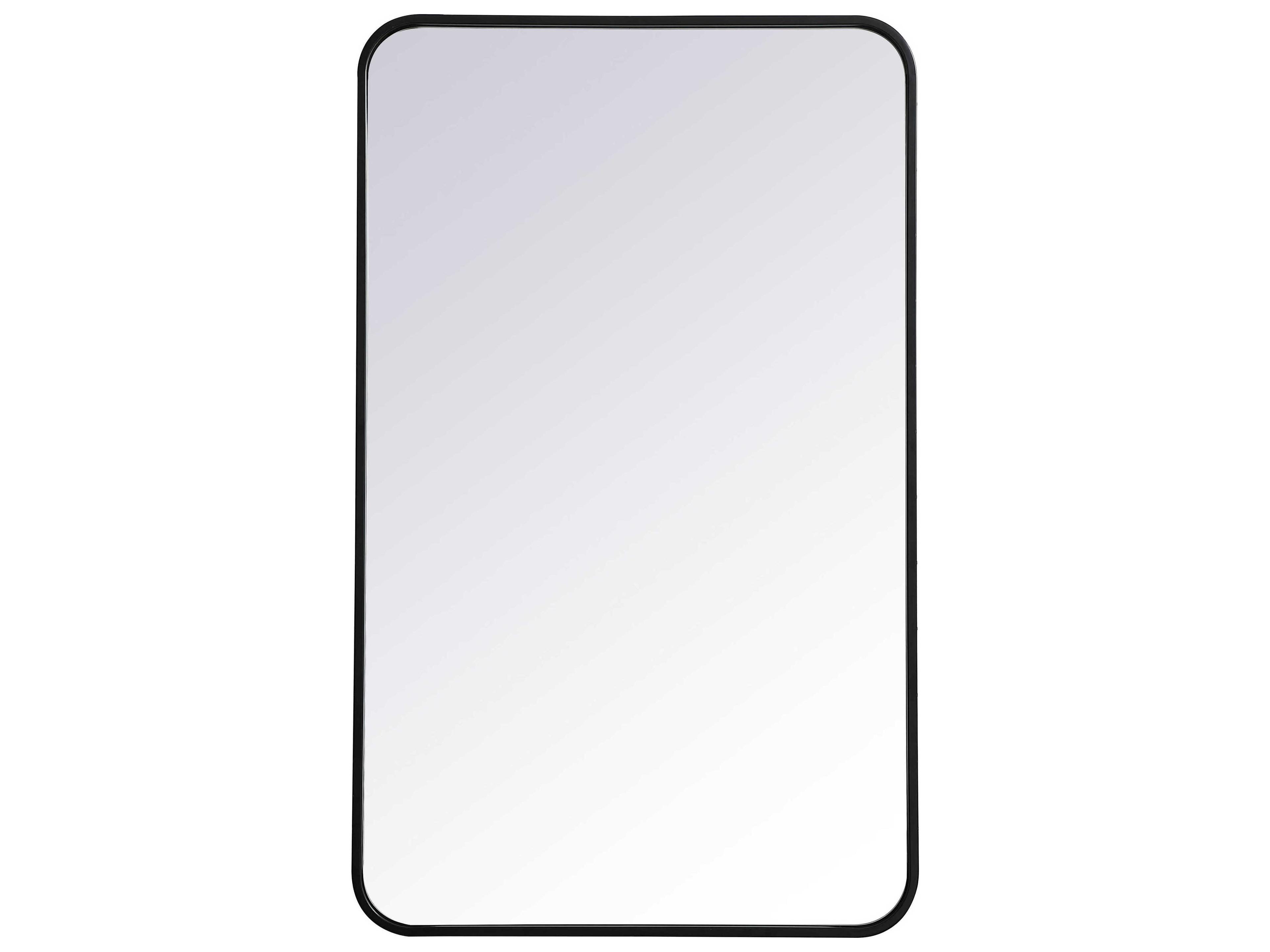 Evermore Rectangular Wall Mirror Black Modern