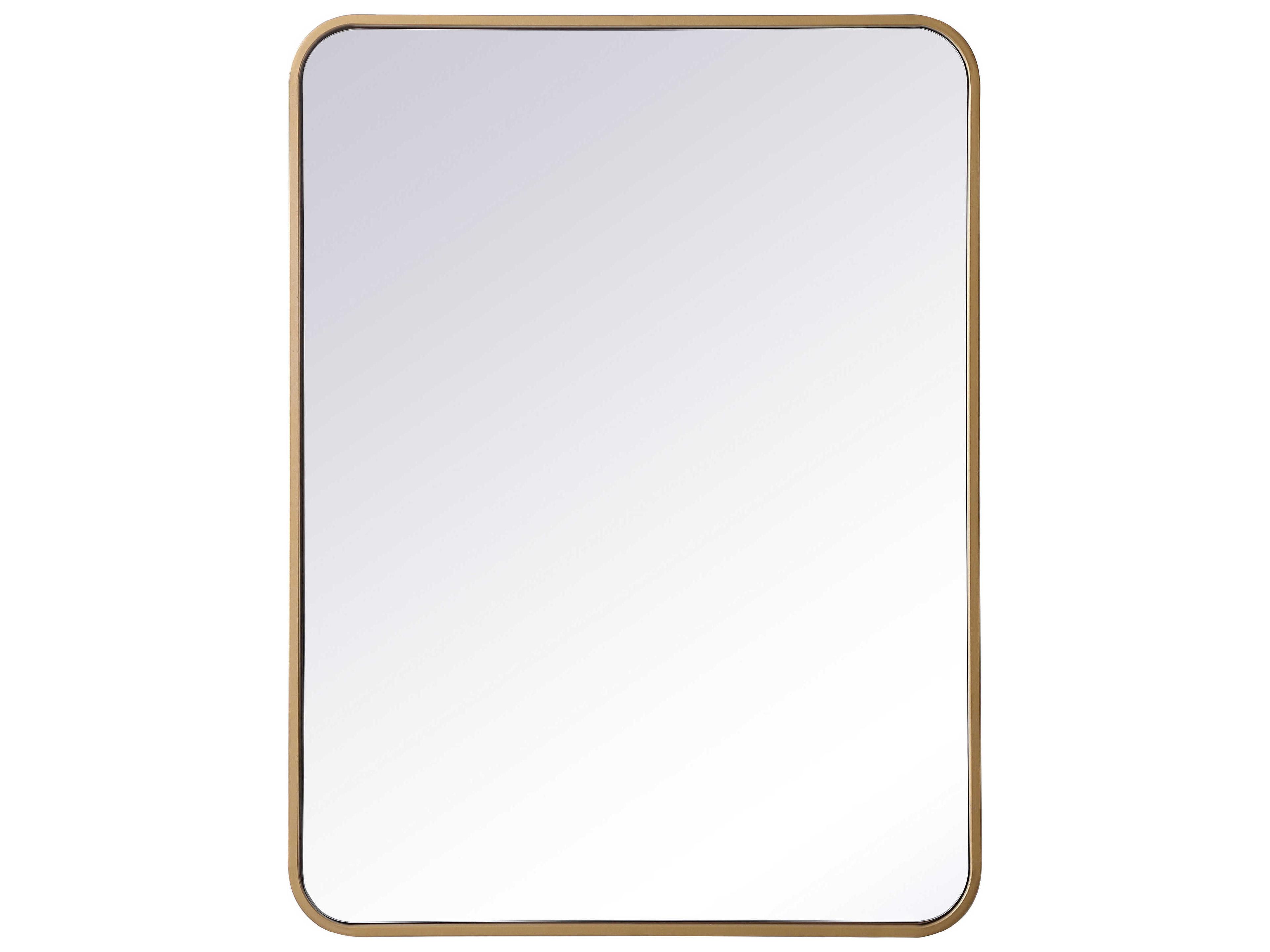 Evermore Rectangular Wall Mirror in Brass