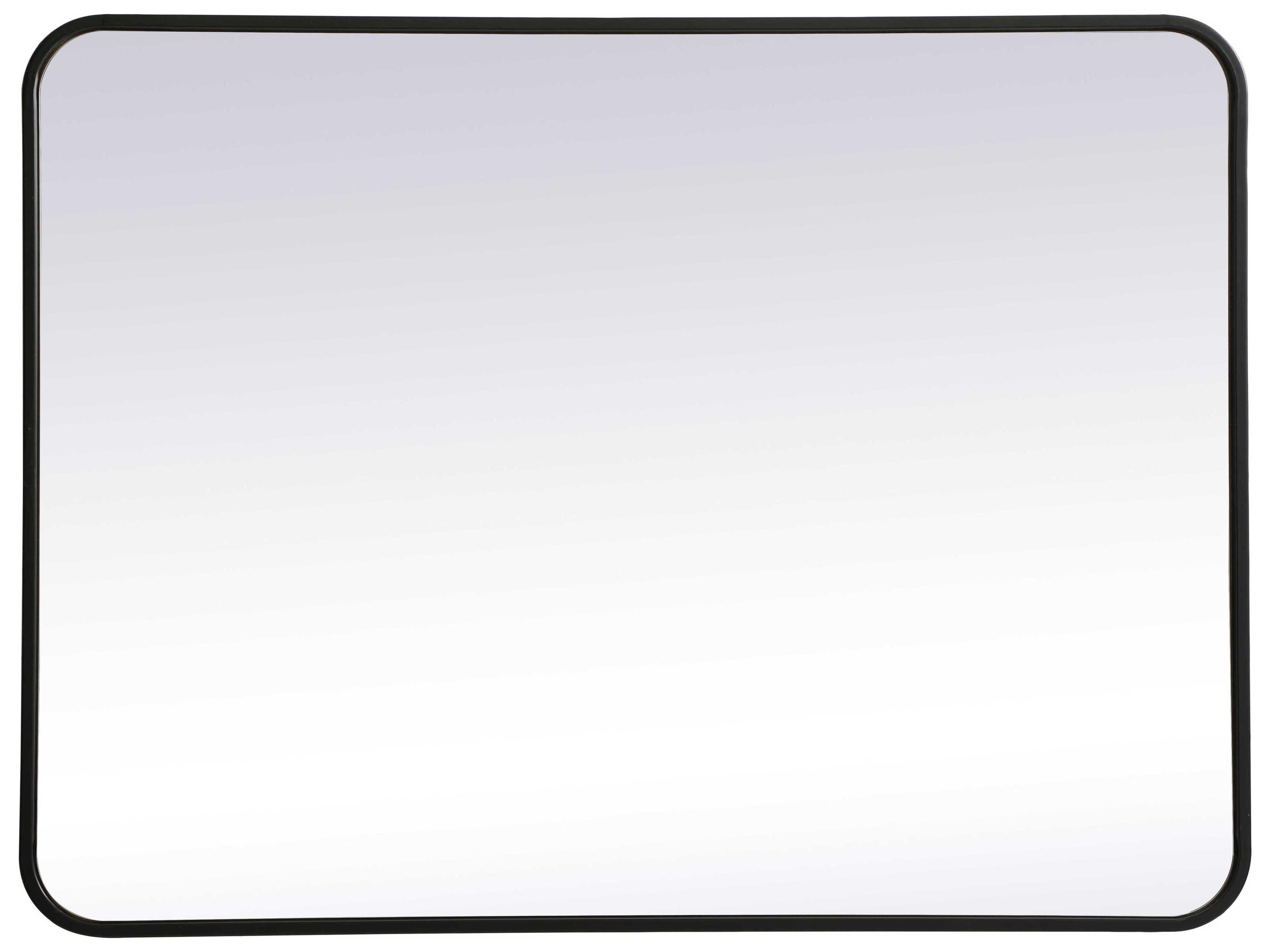 Evermore Rectangular Wall Mirror Black Modern