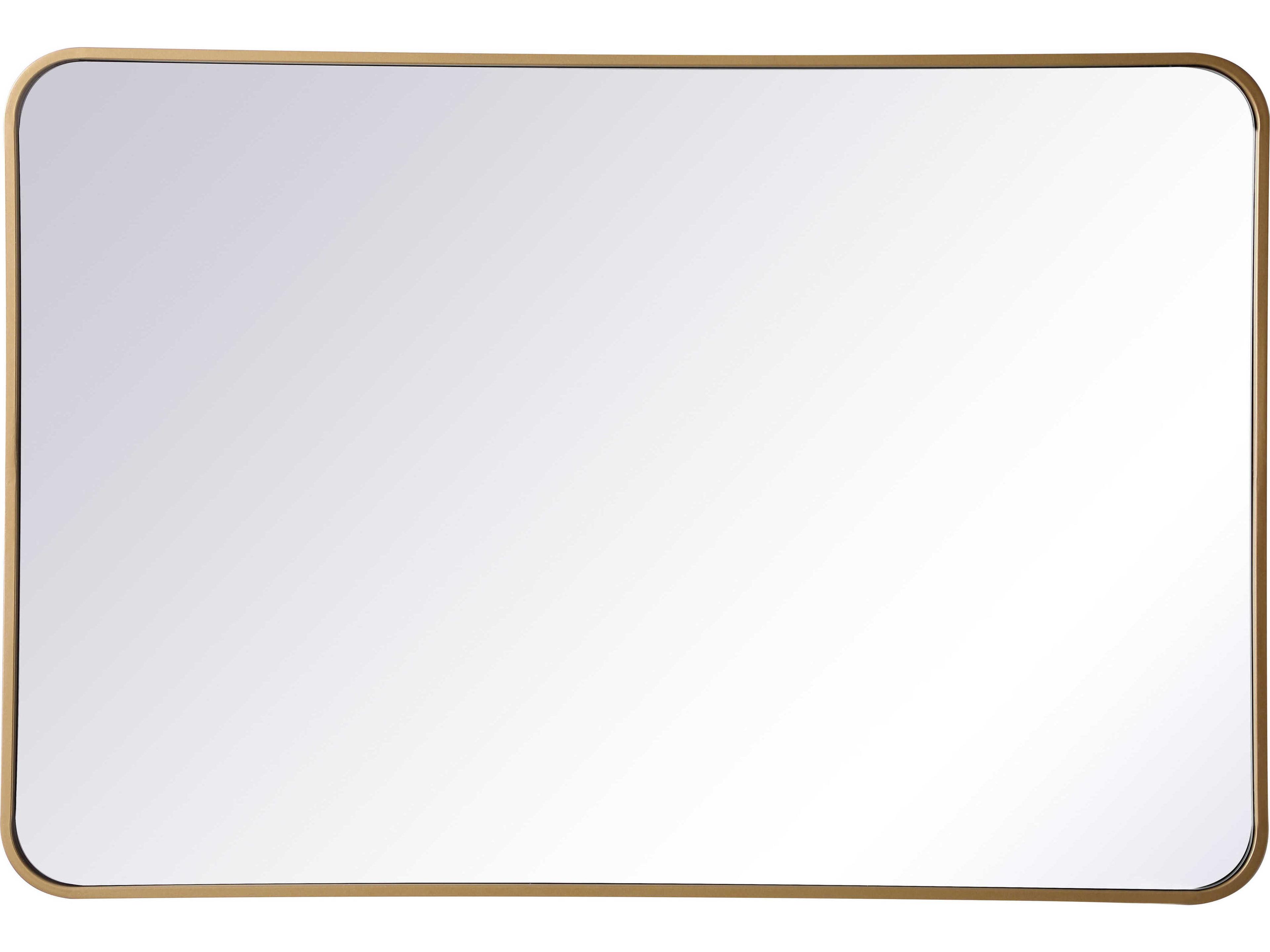 Elegant Lighting Evermore Brass Rectangular Wall Mirror