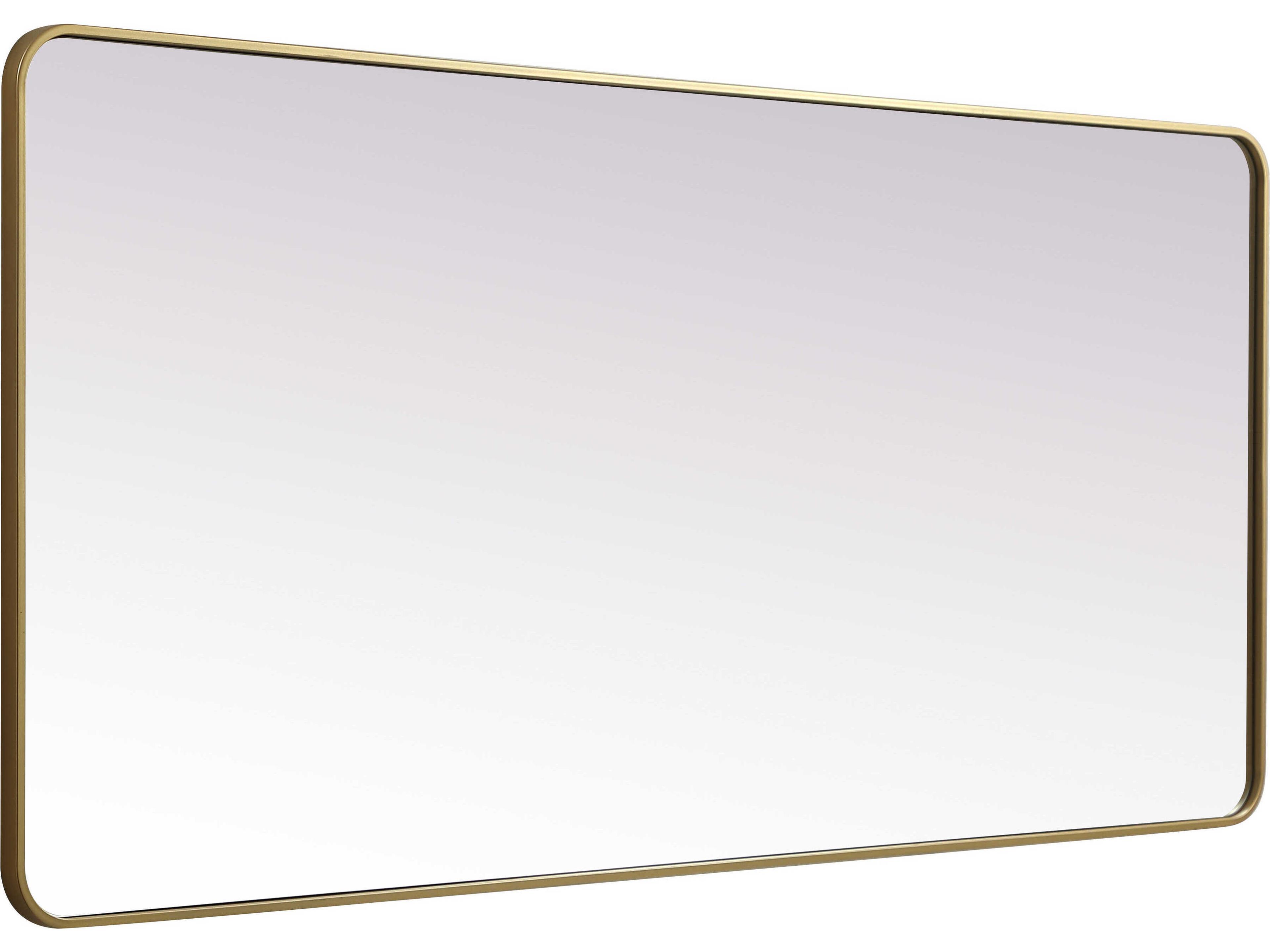 Elegant Lighting Evermore Brass Rectangular Floor Mirror