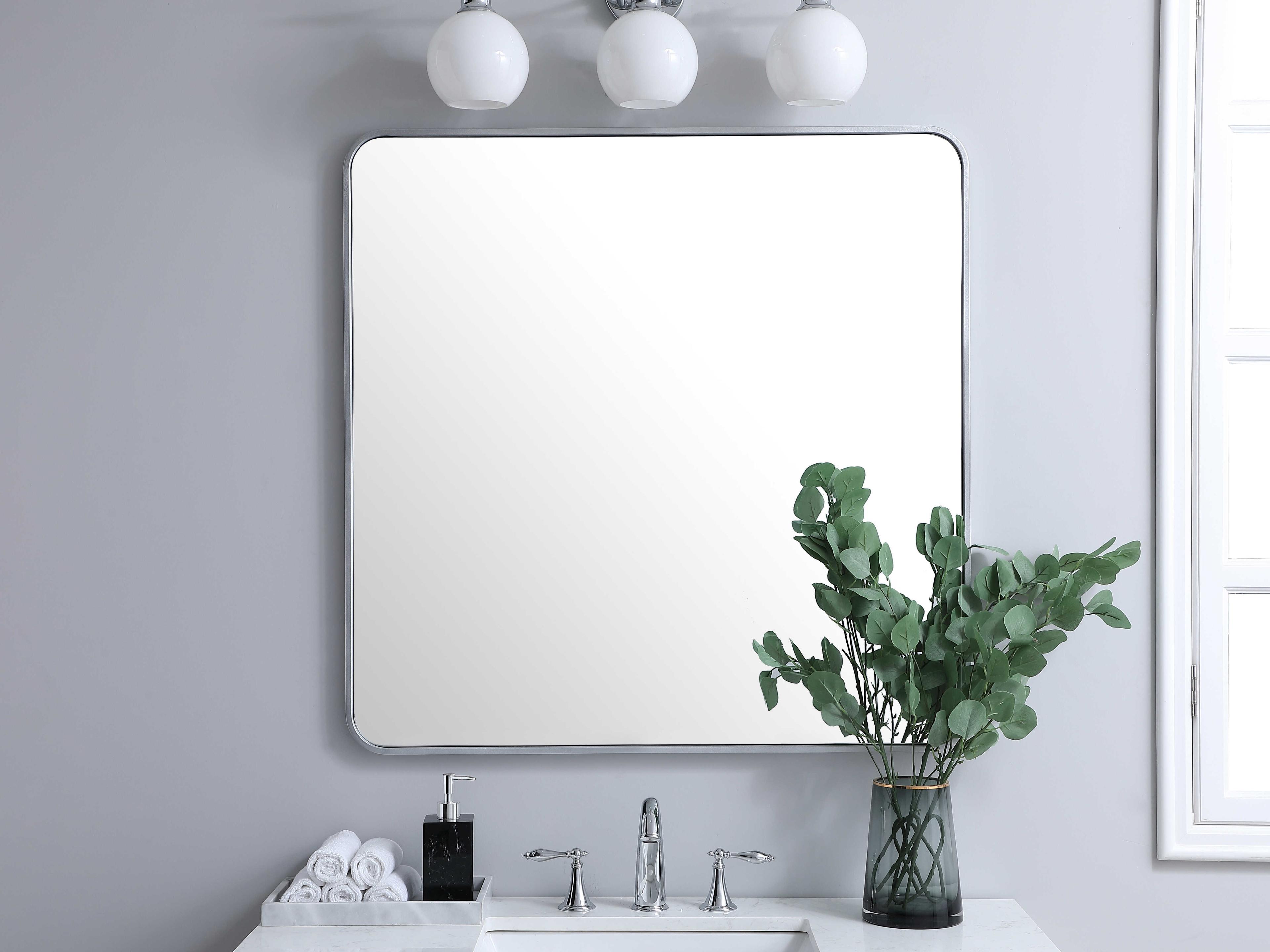 Elegant Lighting Evermore Silver Rectangular Wall Mirror