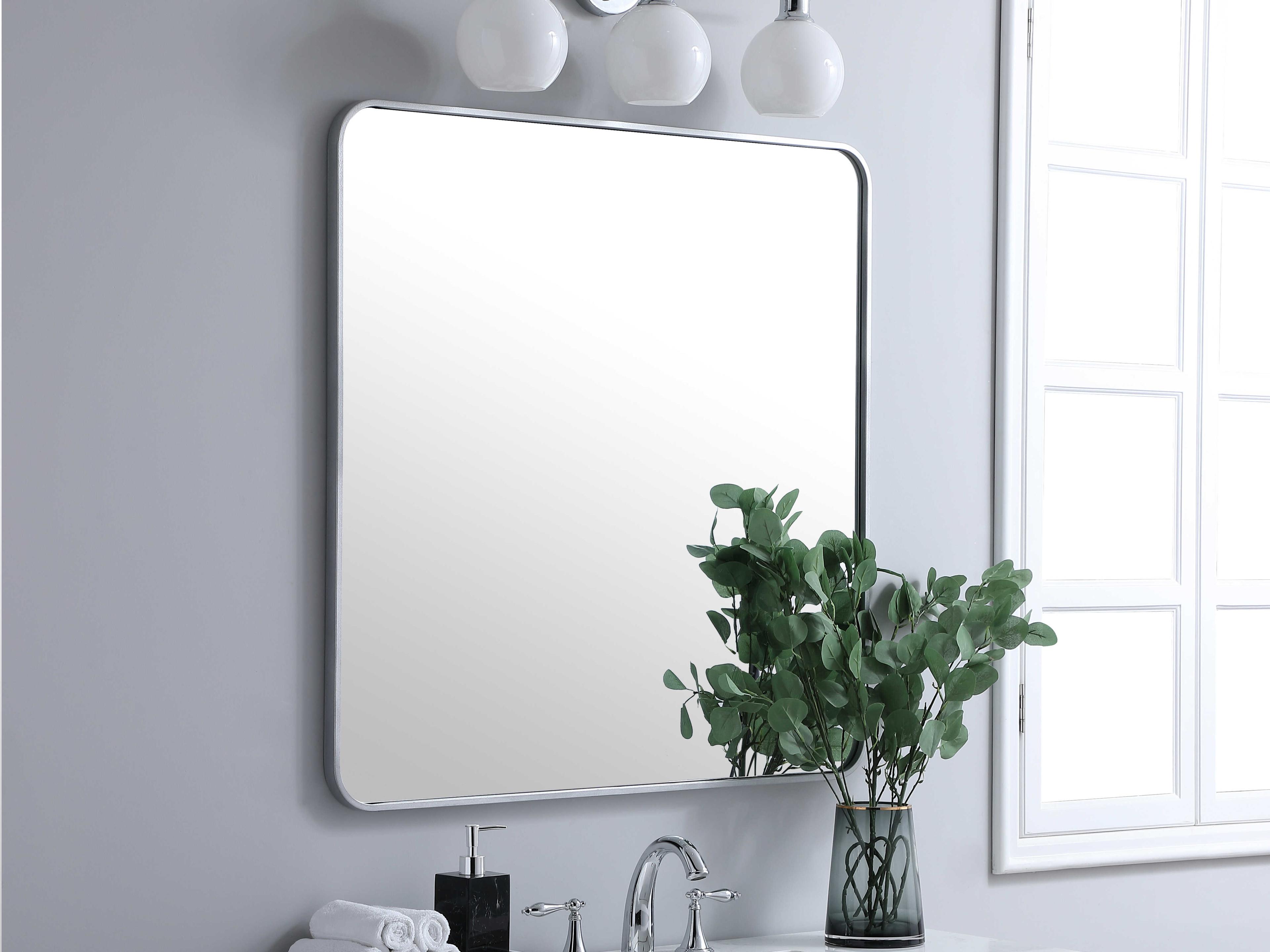 Elegant Lighting Evermore Silver Rectangular Wall Mirror