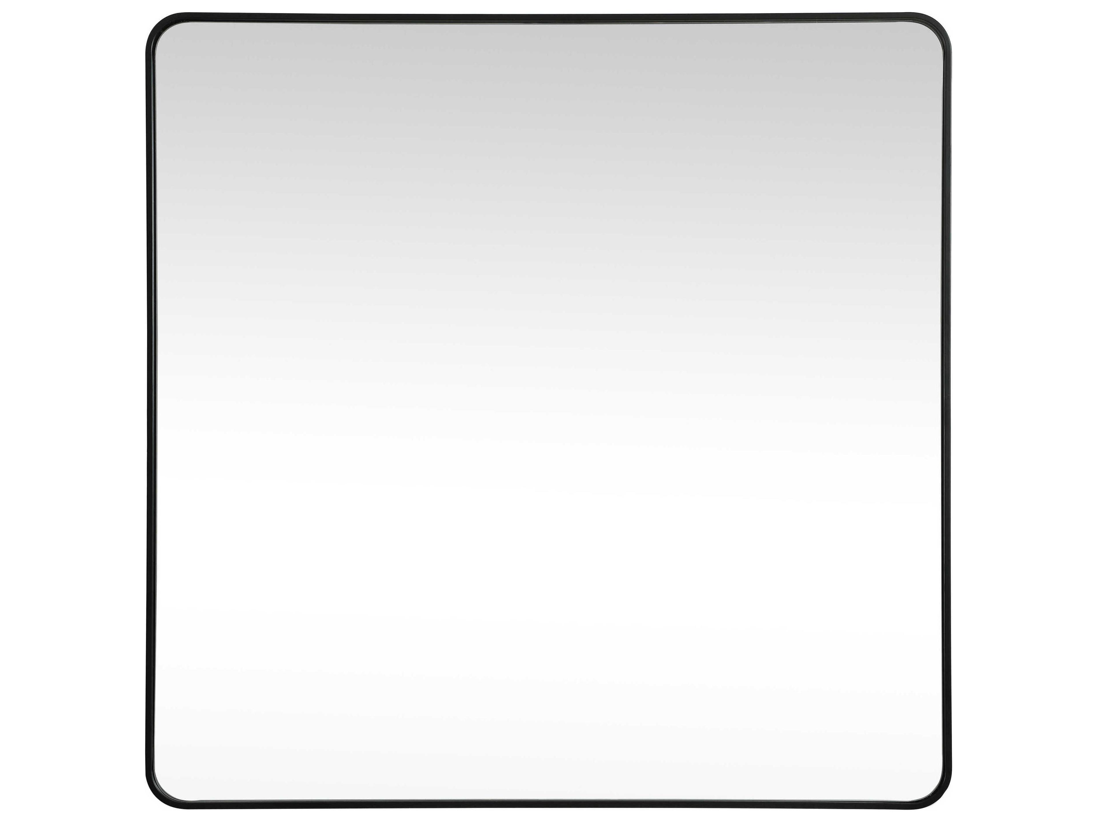 Evermore Square Wall Mirror Modern Black