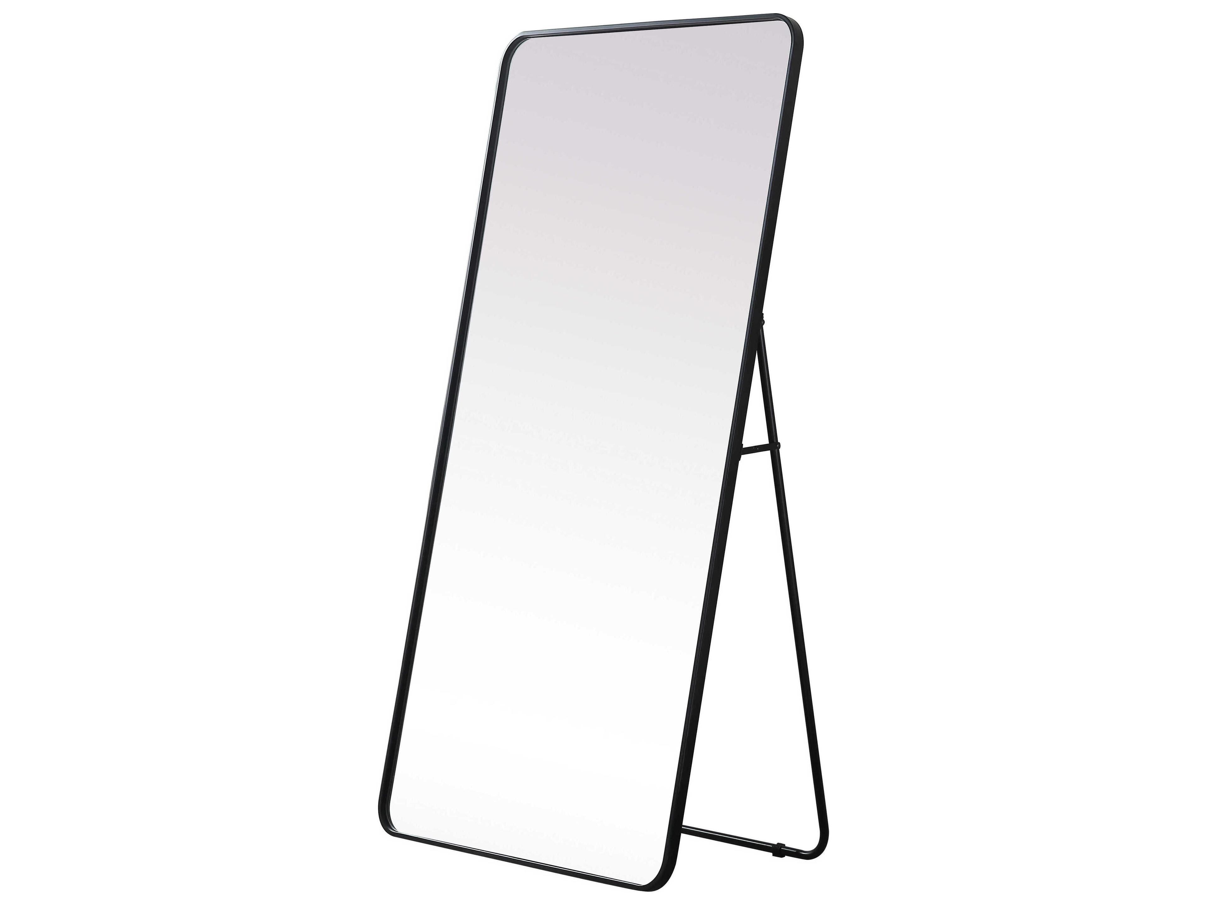 Elegant Lighting Evermore Black Rectangular Floor Mirror