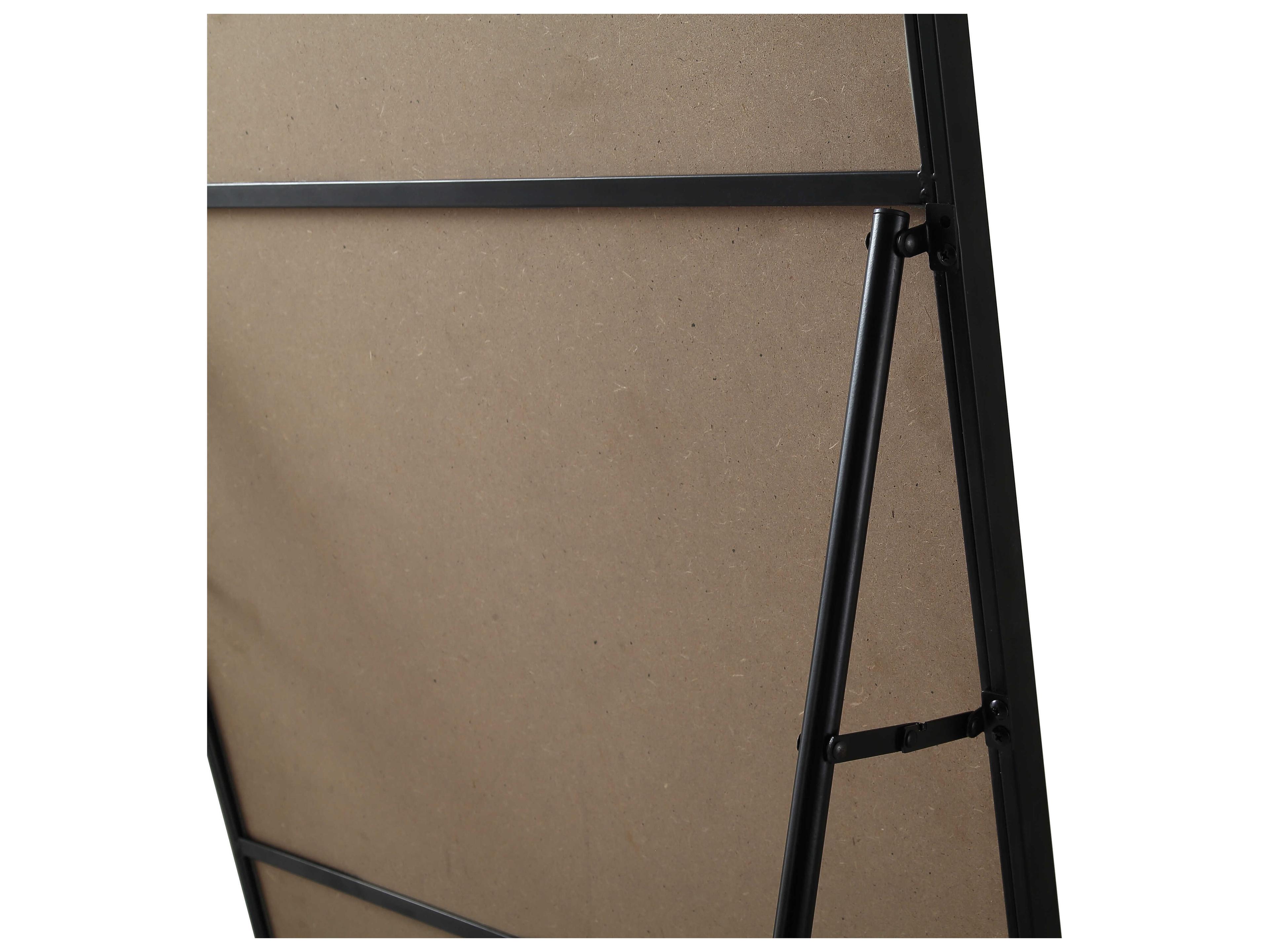 Elegant Lighting Evermore Black Rectangular Floor Mirror