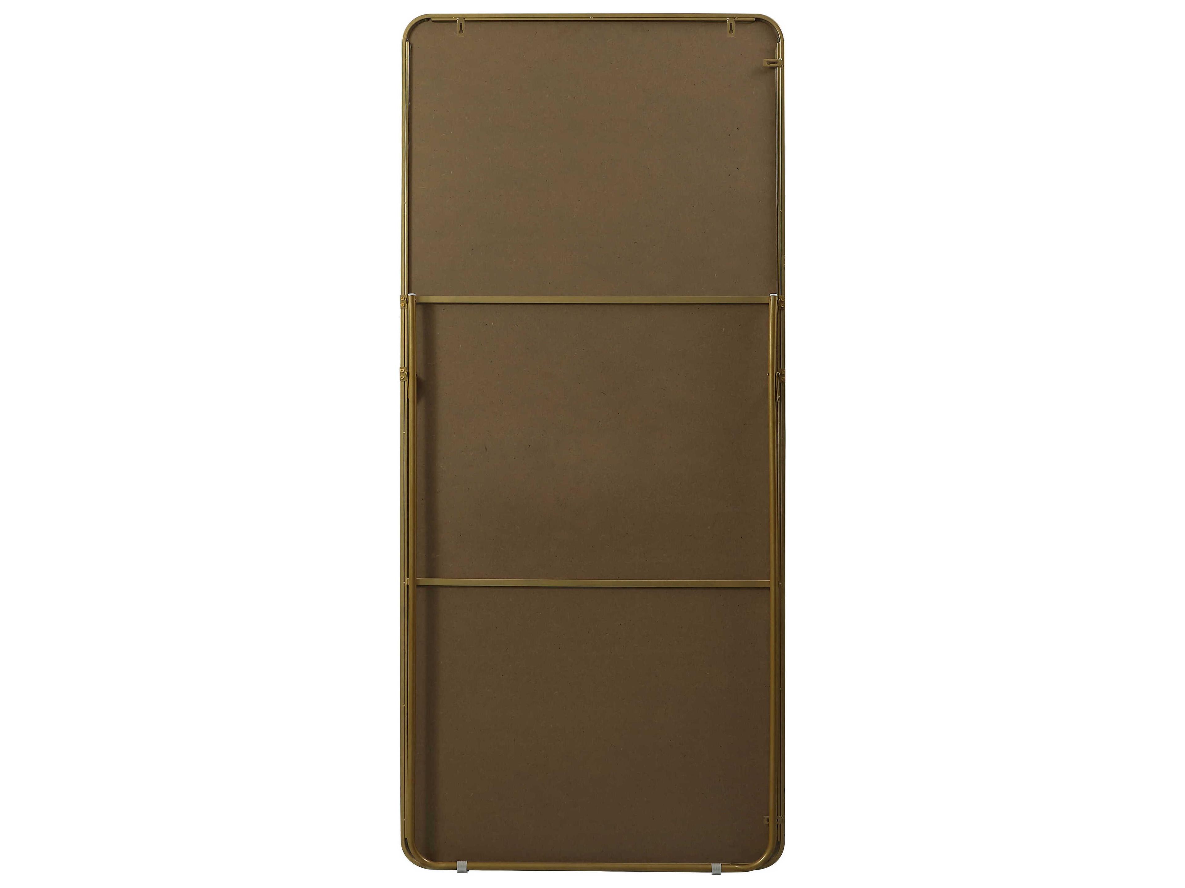 Elegant Lighting Evermore Brass Rectangular Floor Mirror