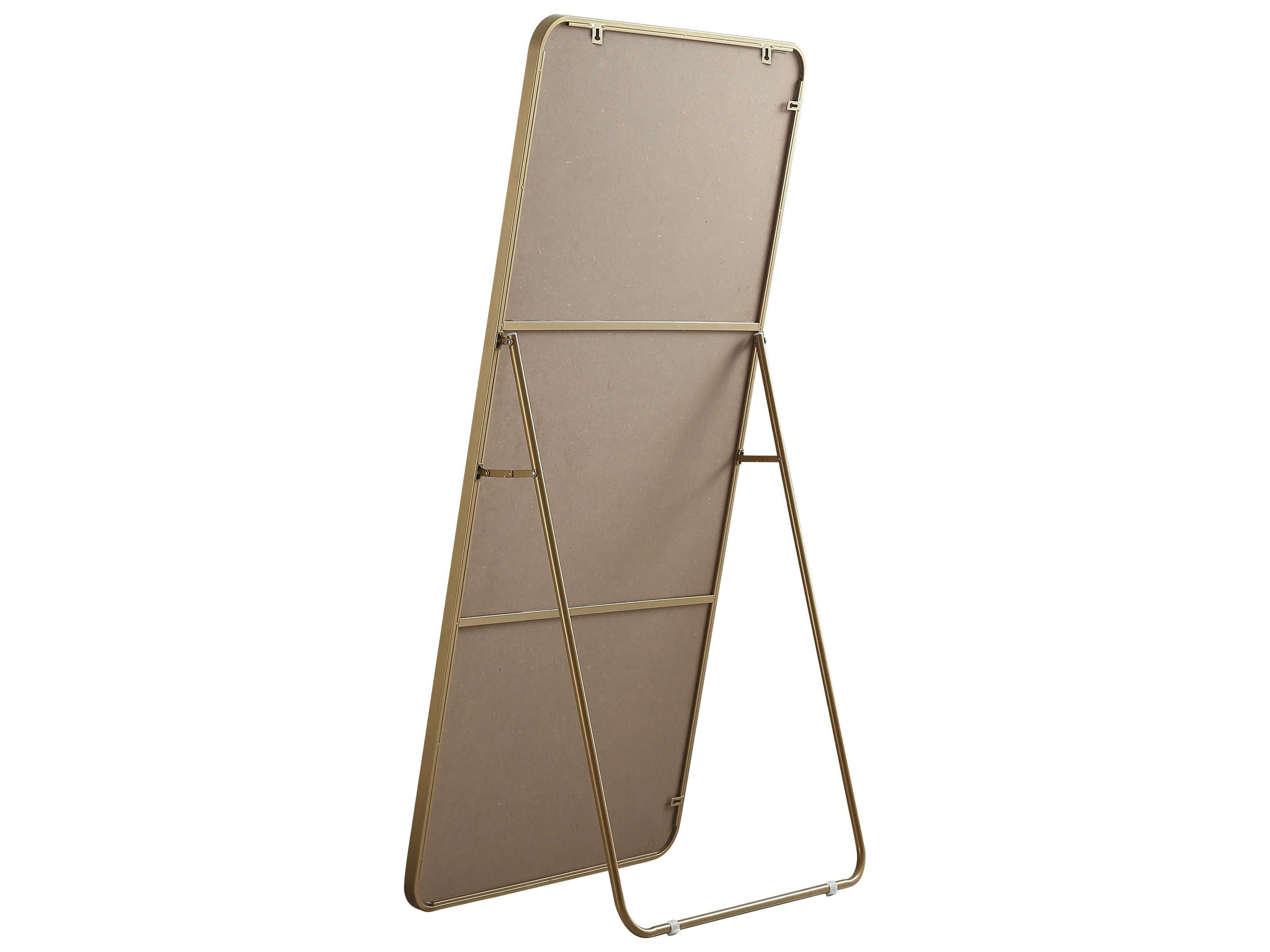 Elegant Lighting Evermore Brass Rectangular Floor Mirror