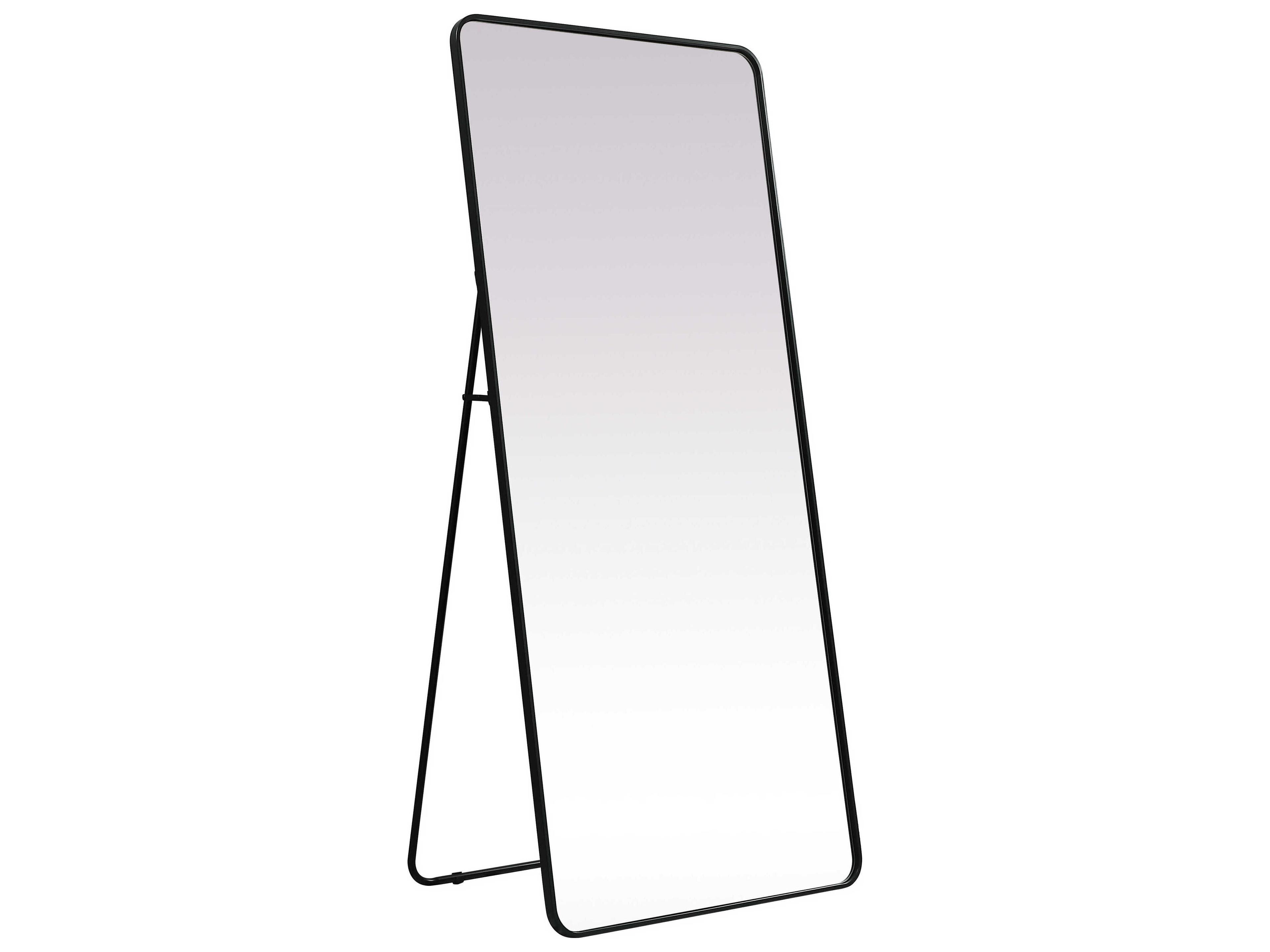 Elegant Lighting Evermore Black Rectangular Floor Mirror