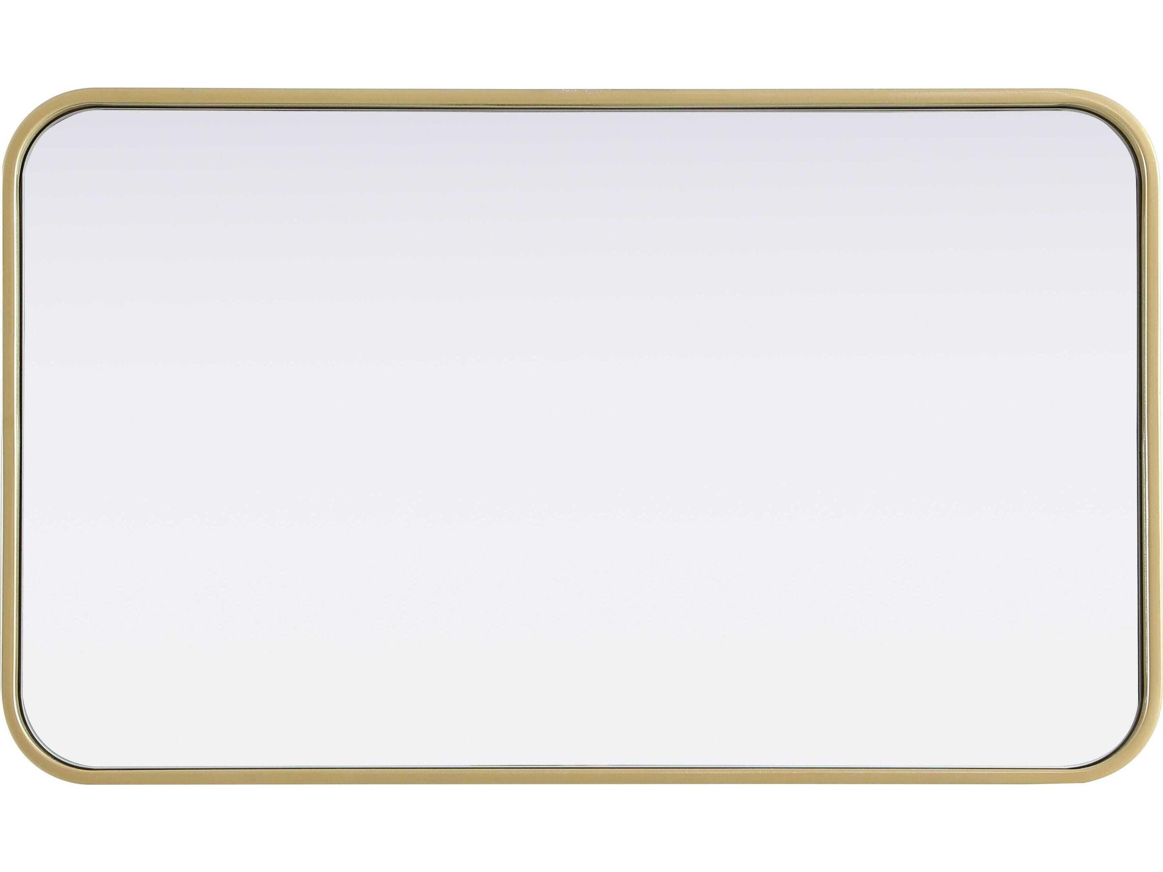 Elegant Lighting Remy Brass Rectangular Wall Mirror