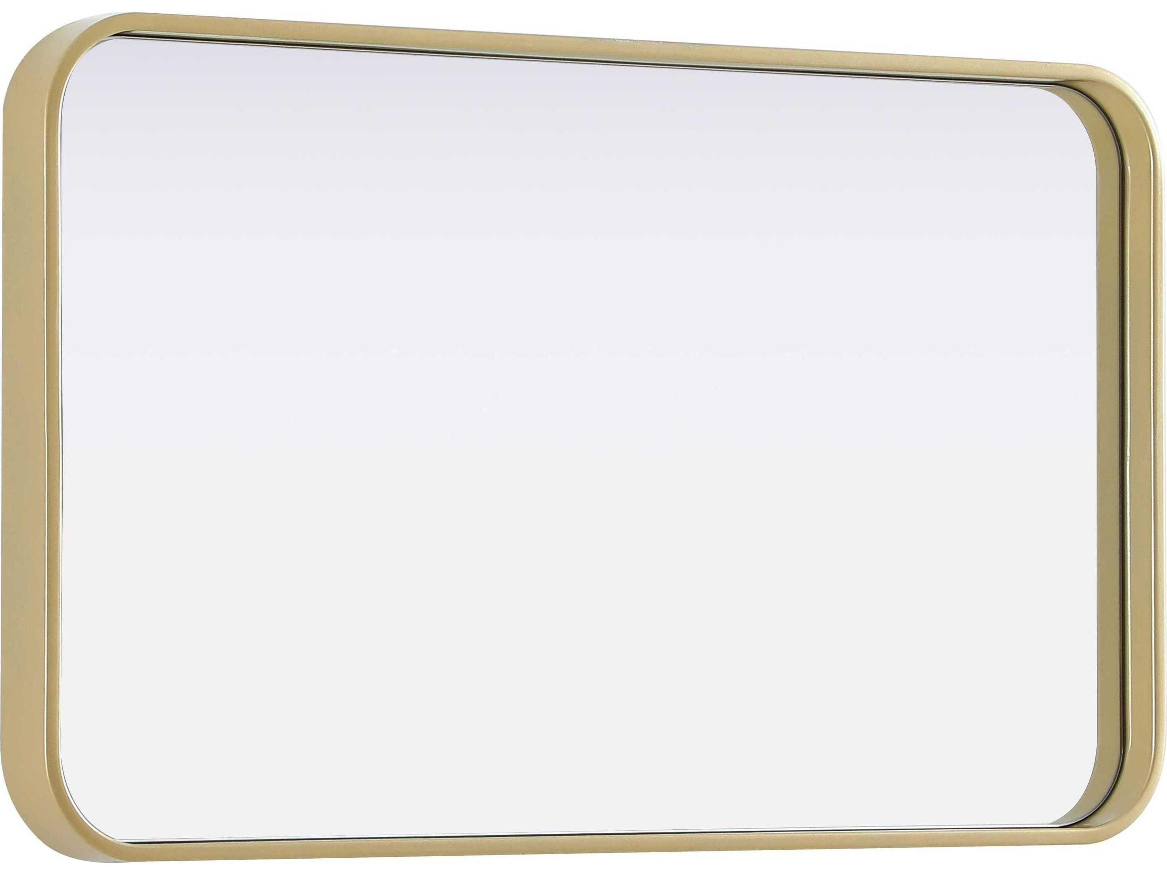 Elegant Lighting Remy Brass Rectangular Wall Mirror
