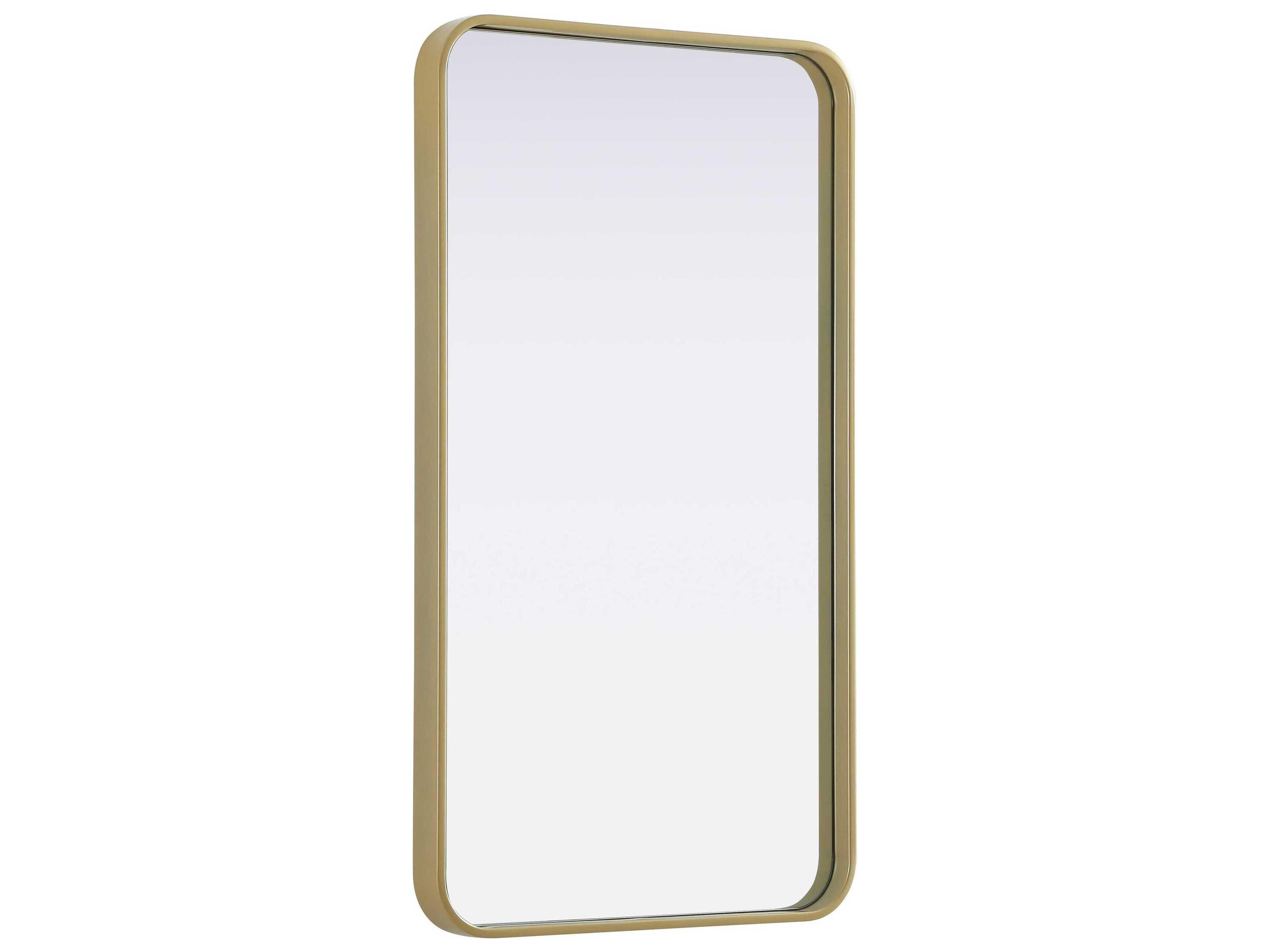 Elegant Lighting Remy Brass Rectangular Wall Mirror