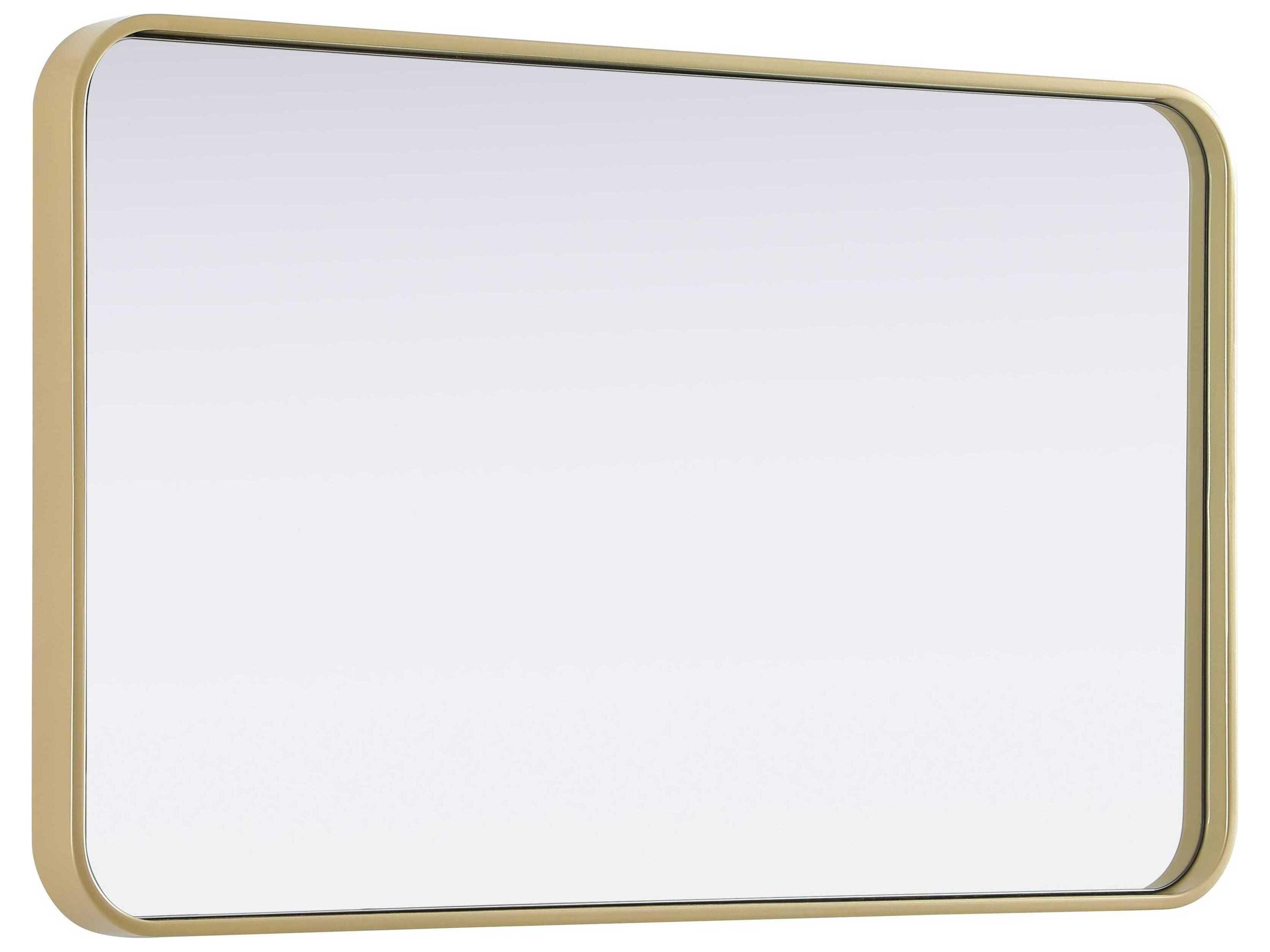 Elegant Lighting Remy Brass Rectangular Wall Mirror