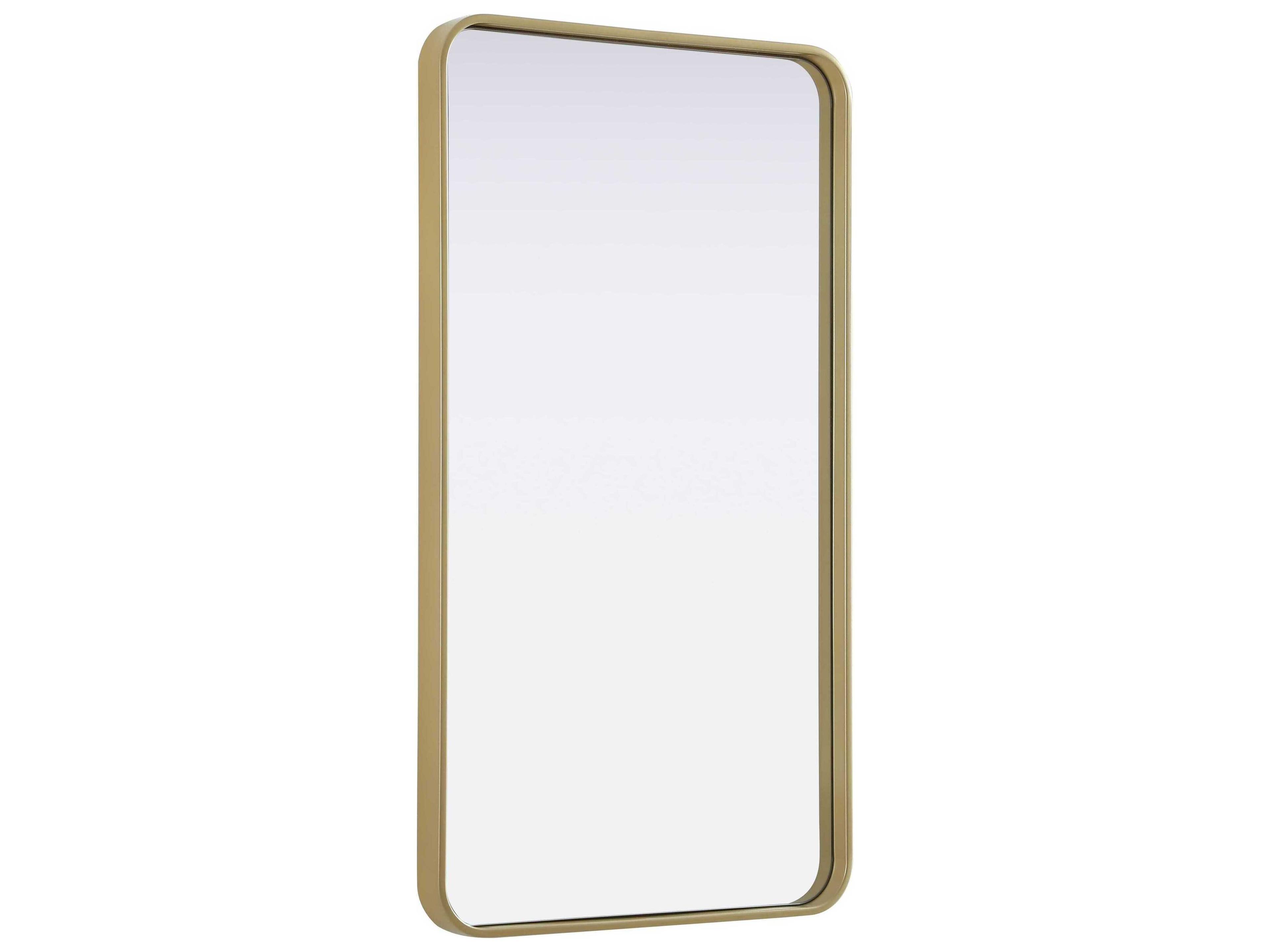 Elegant Lighting Remy Brass Rectangular Wall Mirror
