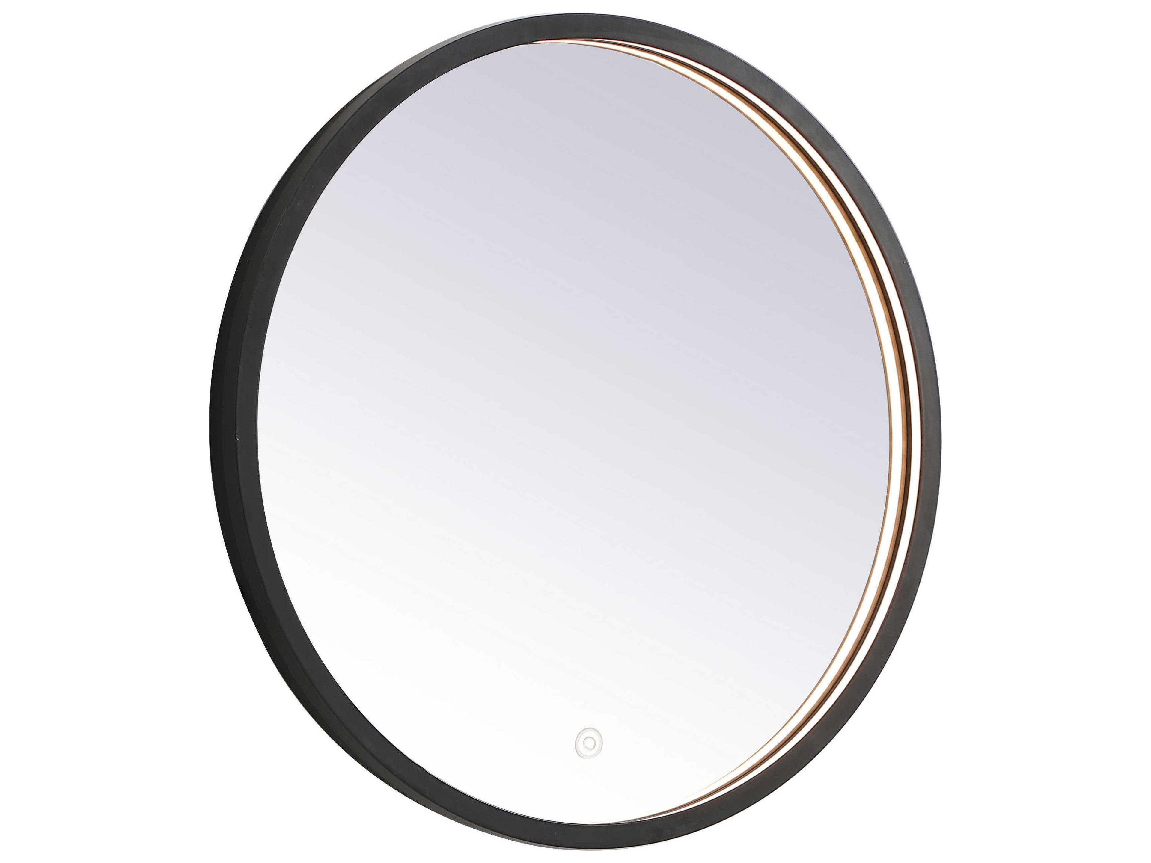 Pier Black Round LED Wall Mirror