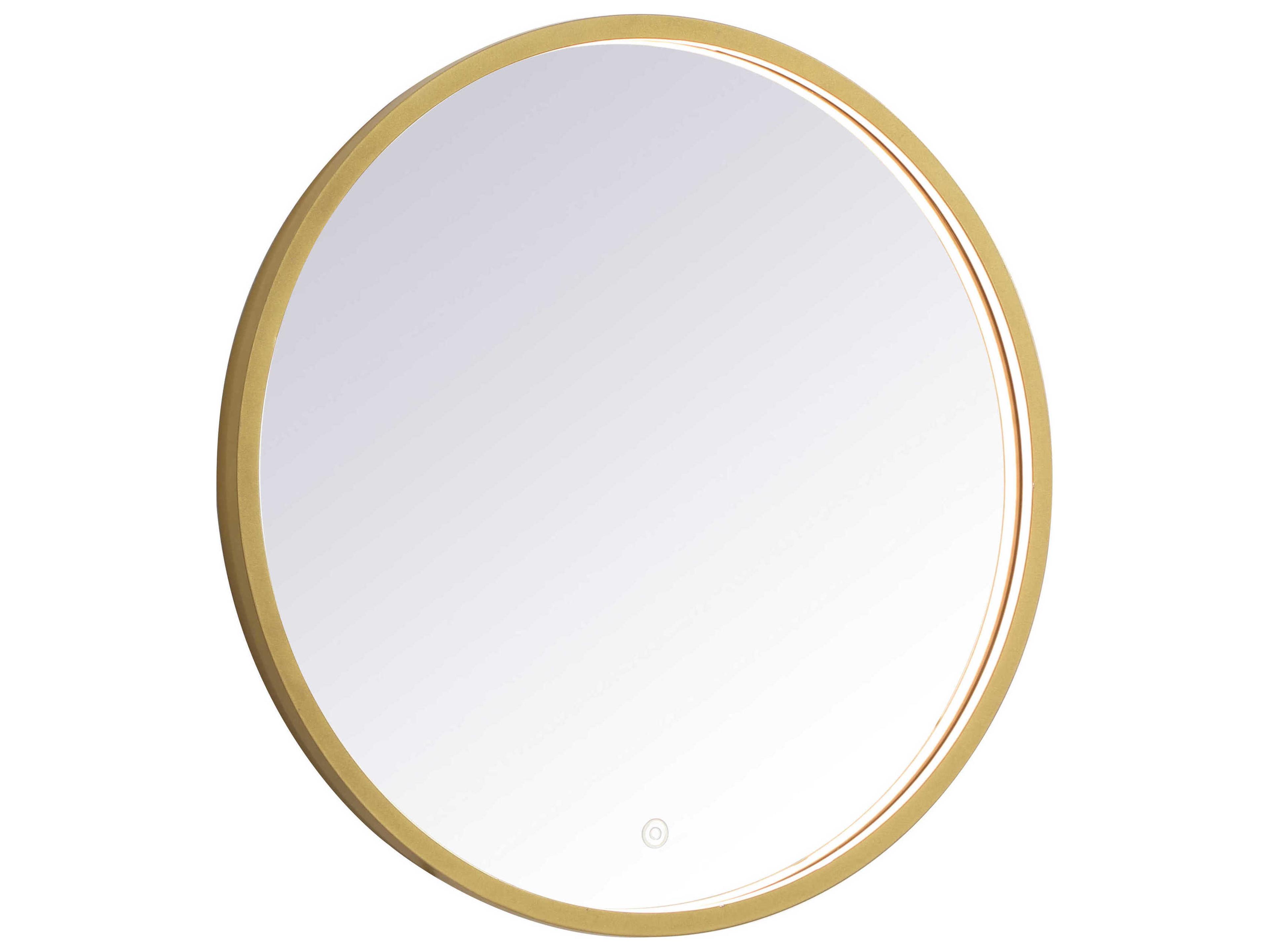 Pier Brass Round LED Wall Mirror