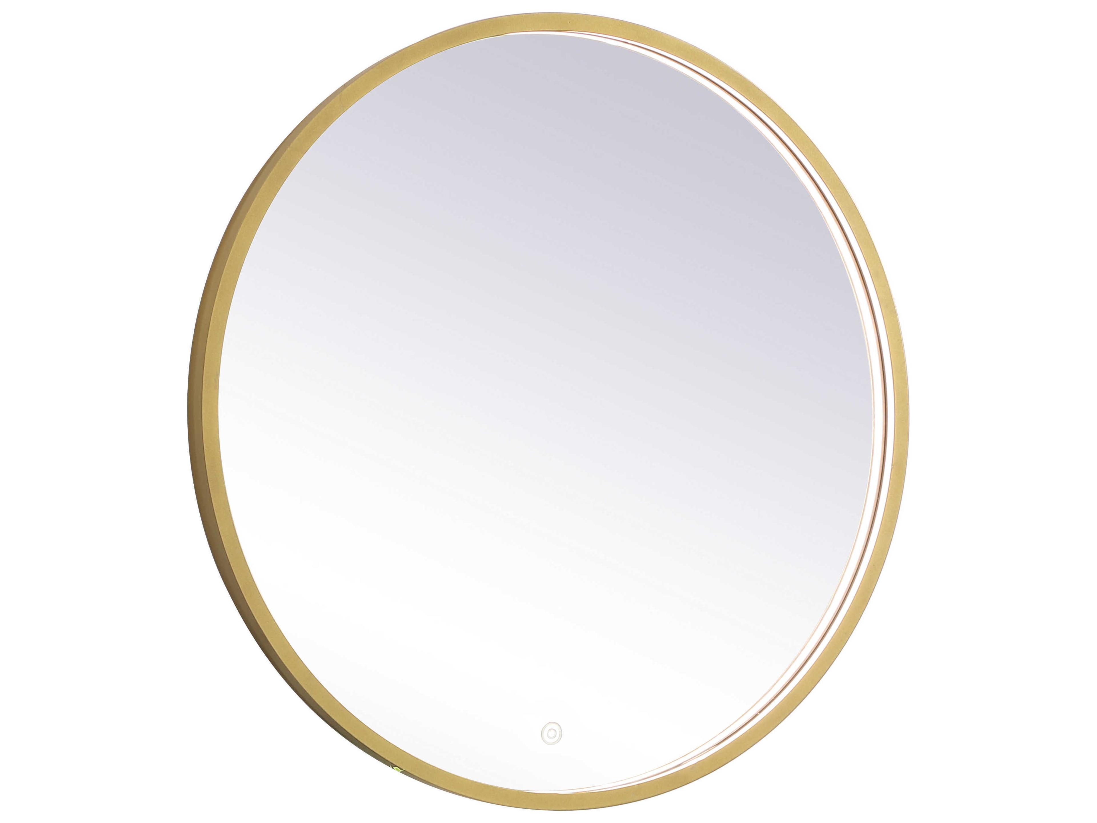 Pier Brass Round LED Wall Mirror