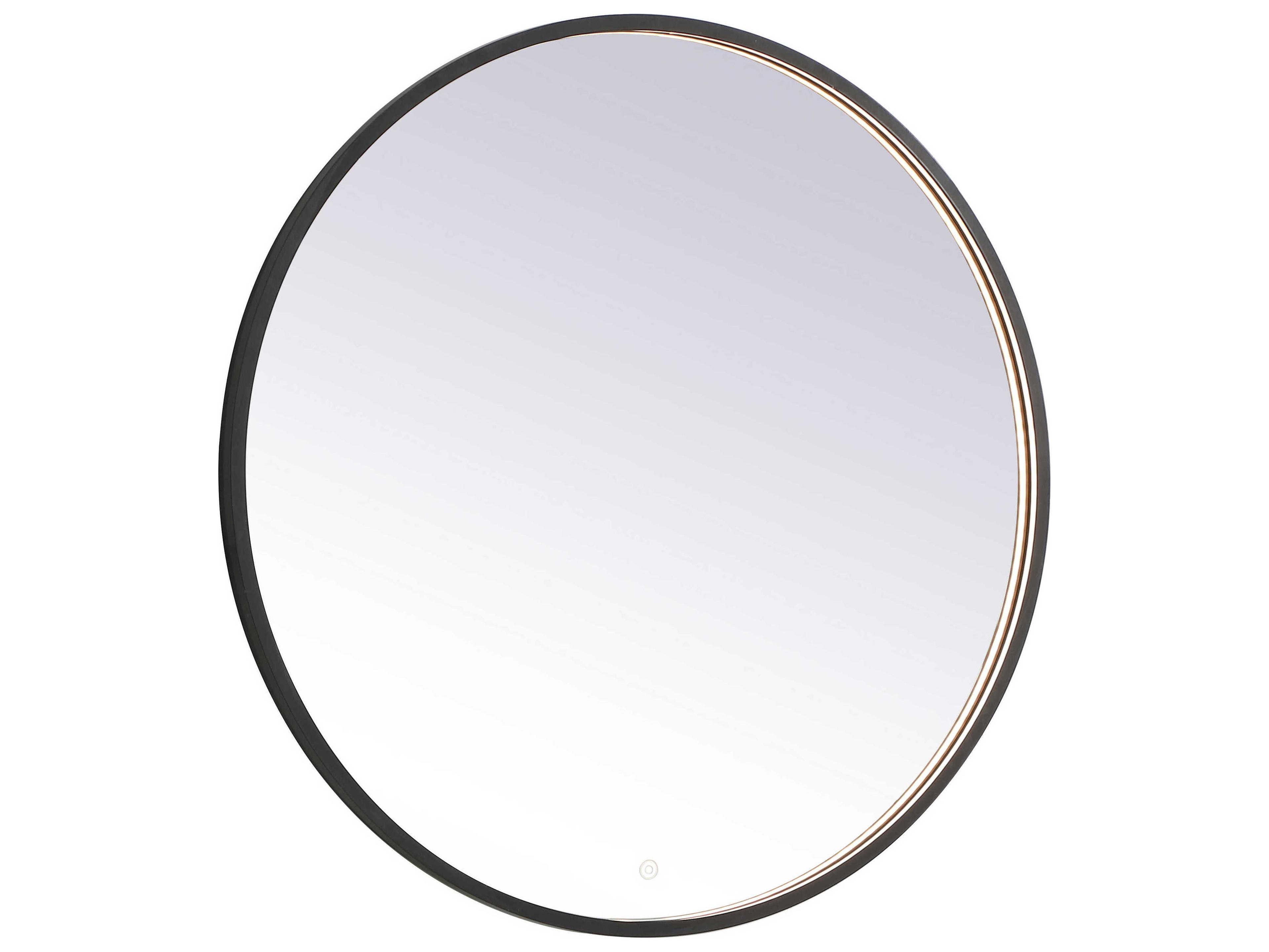 Pier Black Round LED Wall Mirror