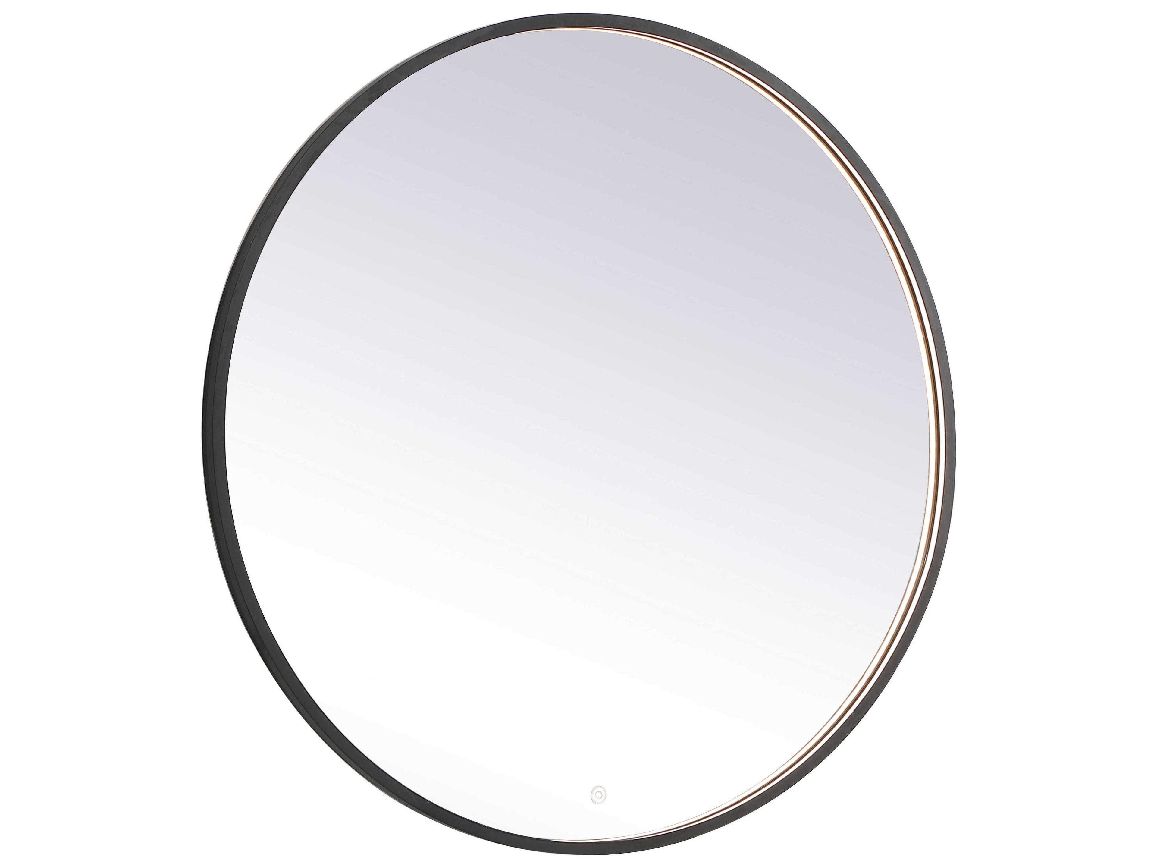 Pier Black Round LED Wall Mirror