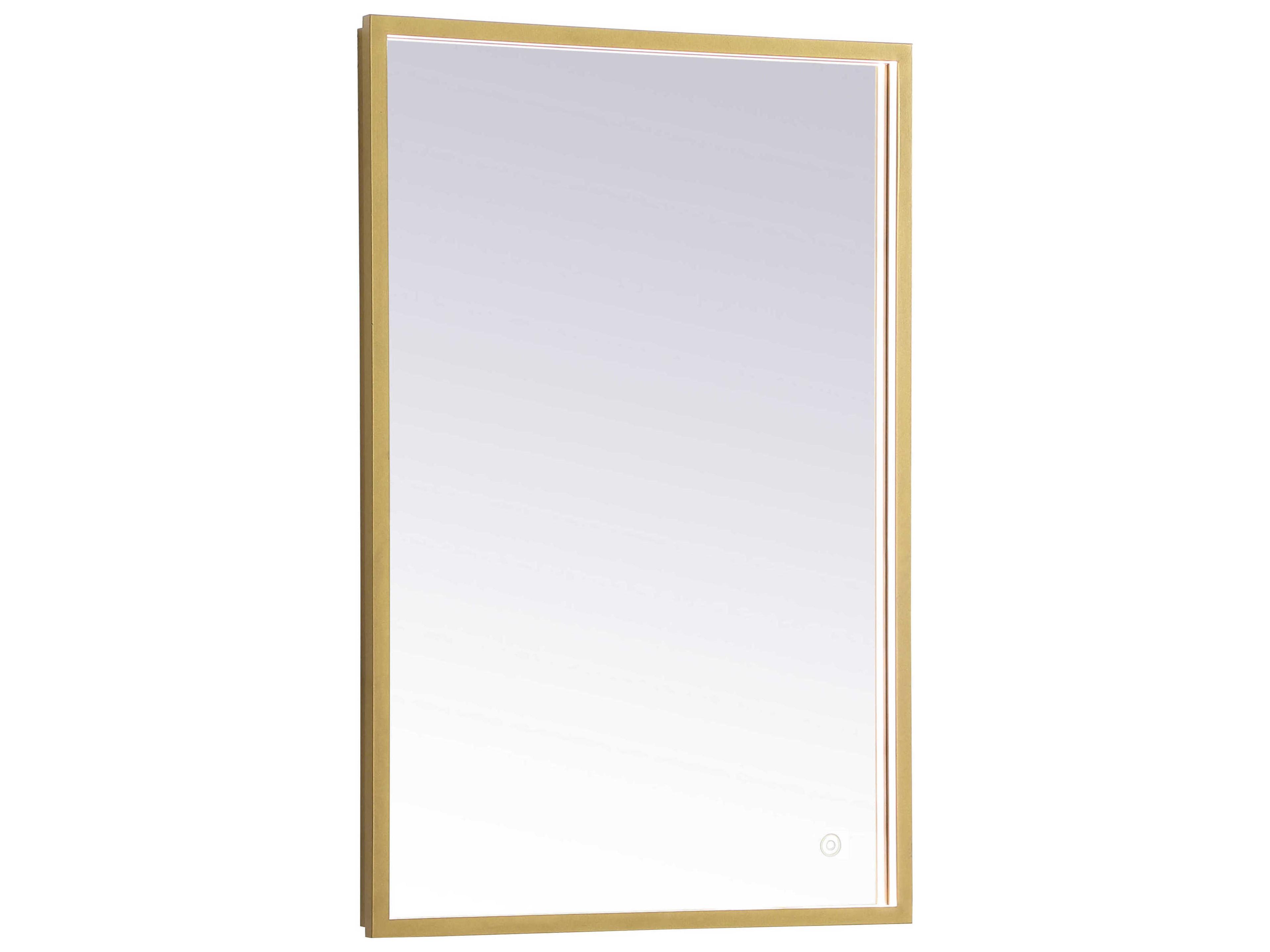 Pier Brass Rectangular LED Wall Mirror