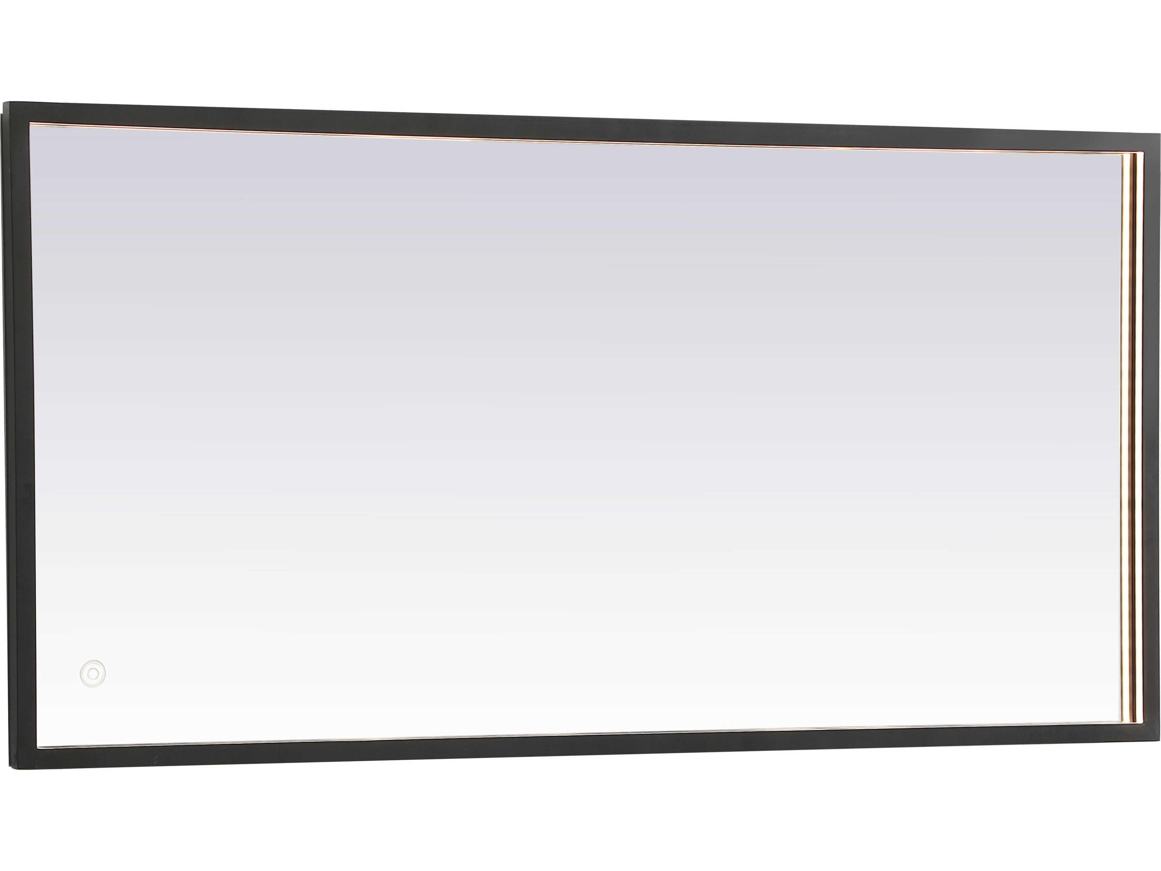 Pier Black Rectangular LED Wall Mirror